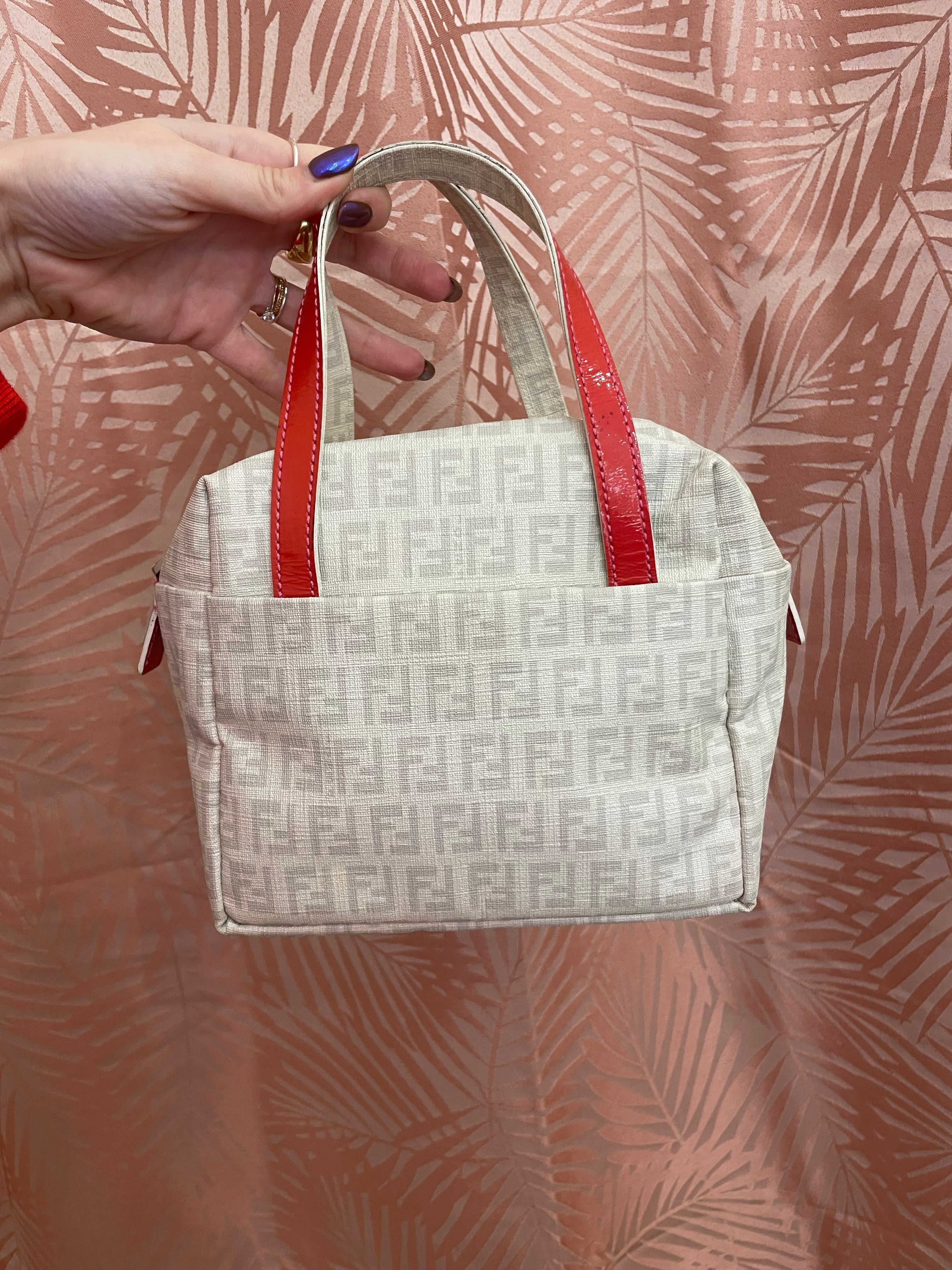 Borsa Fendi zucchino bianco e rosso