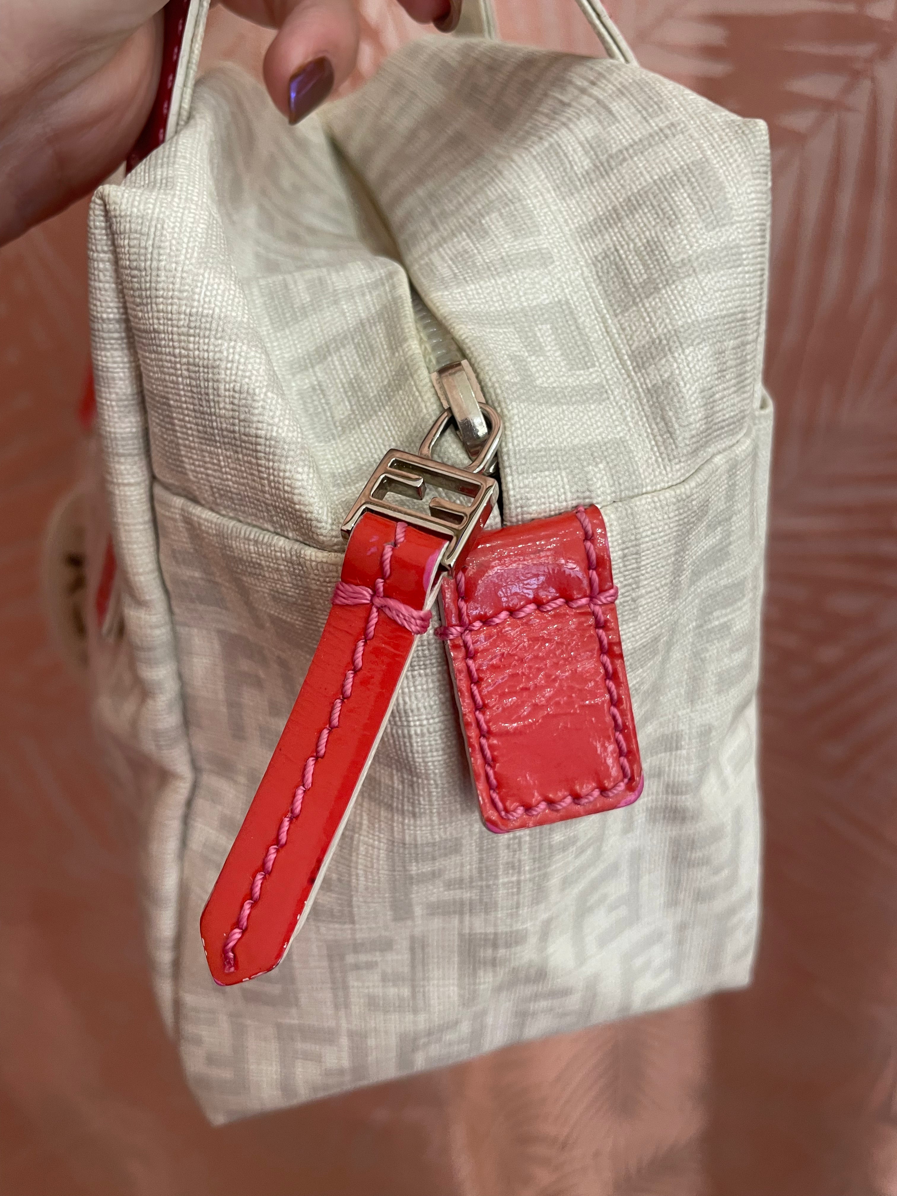 Borsa Fendi zucchino bianco e rosso