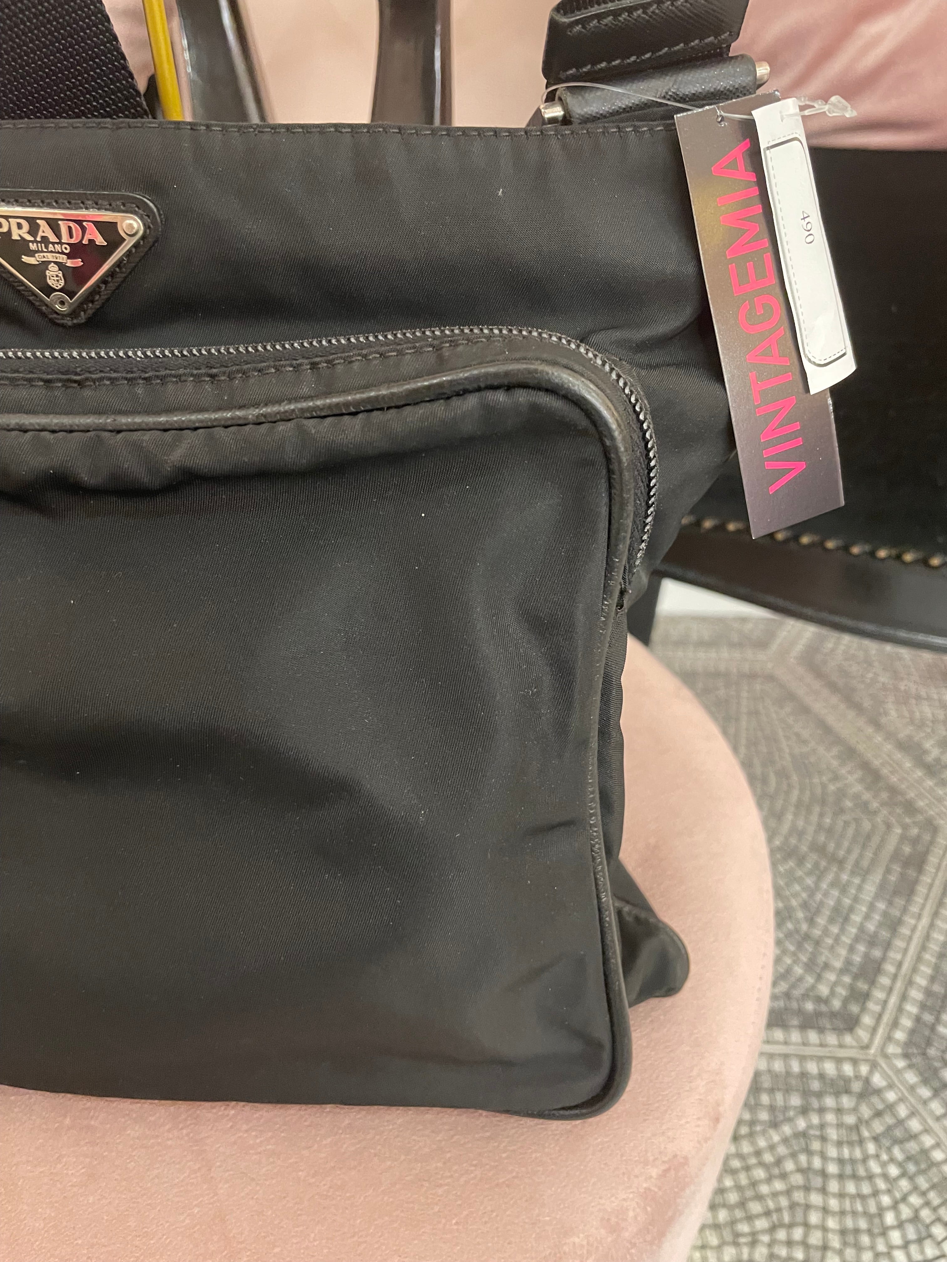 Borsa Tracolla Prada uomo tela nylon nera