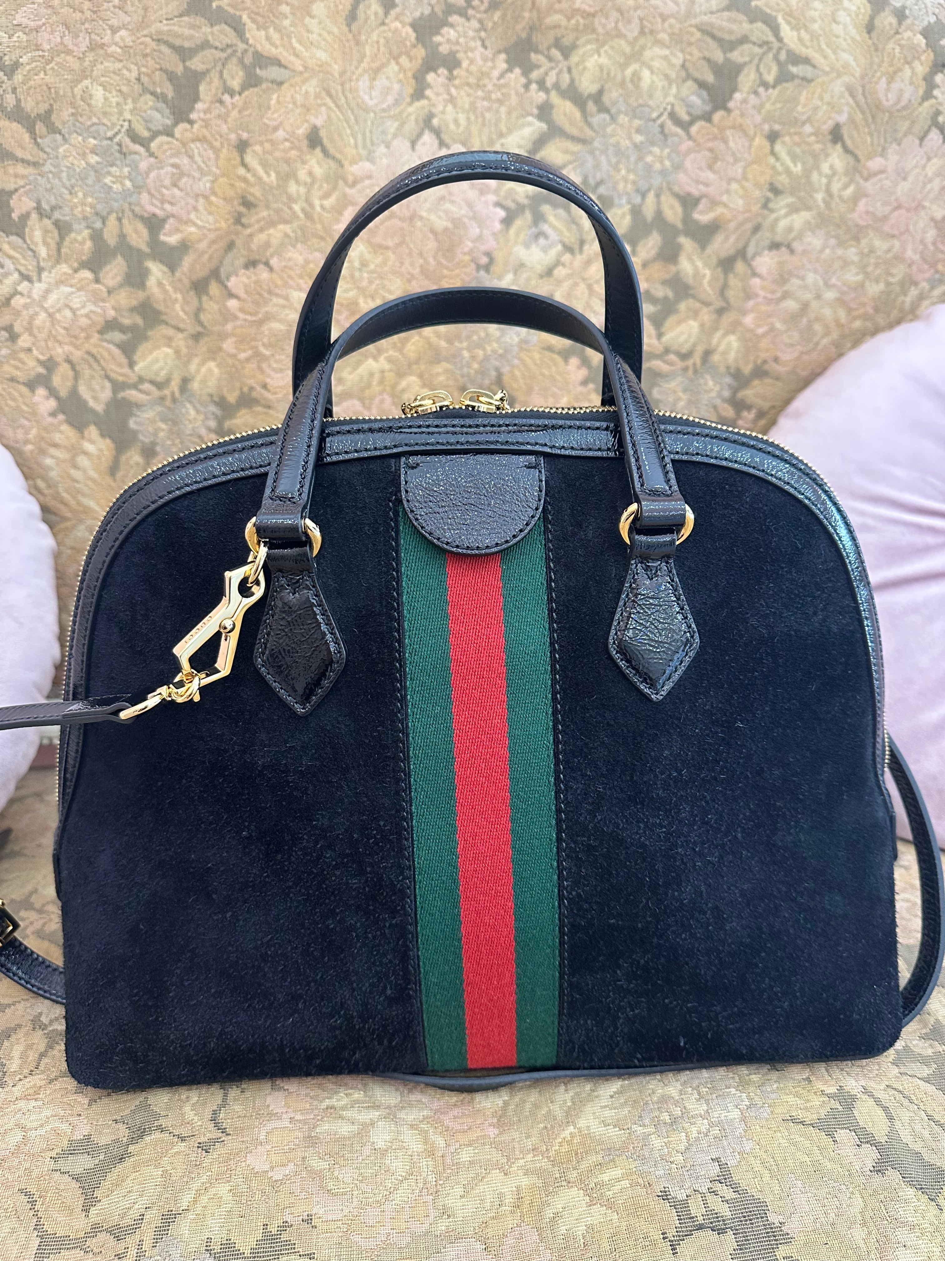 Borsa Gucci Ophidia medium black suede