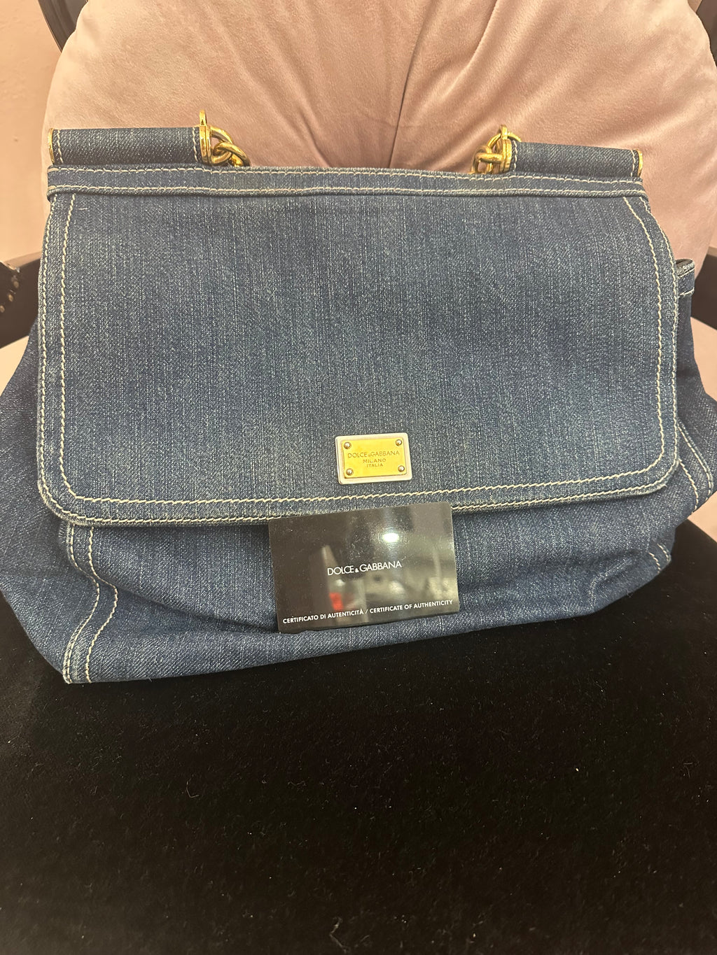 Borsa Miss Sicily in jeans Dolce e Gabbana