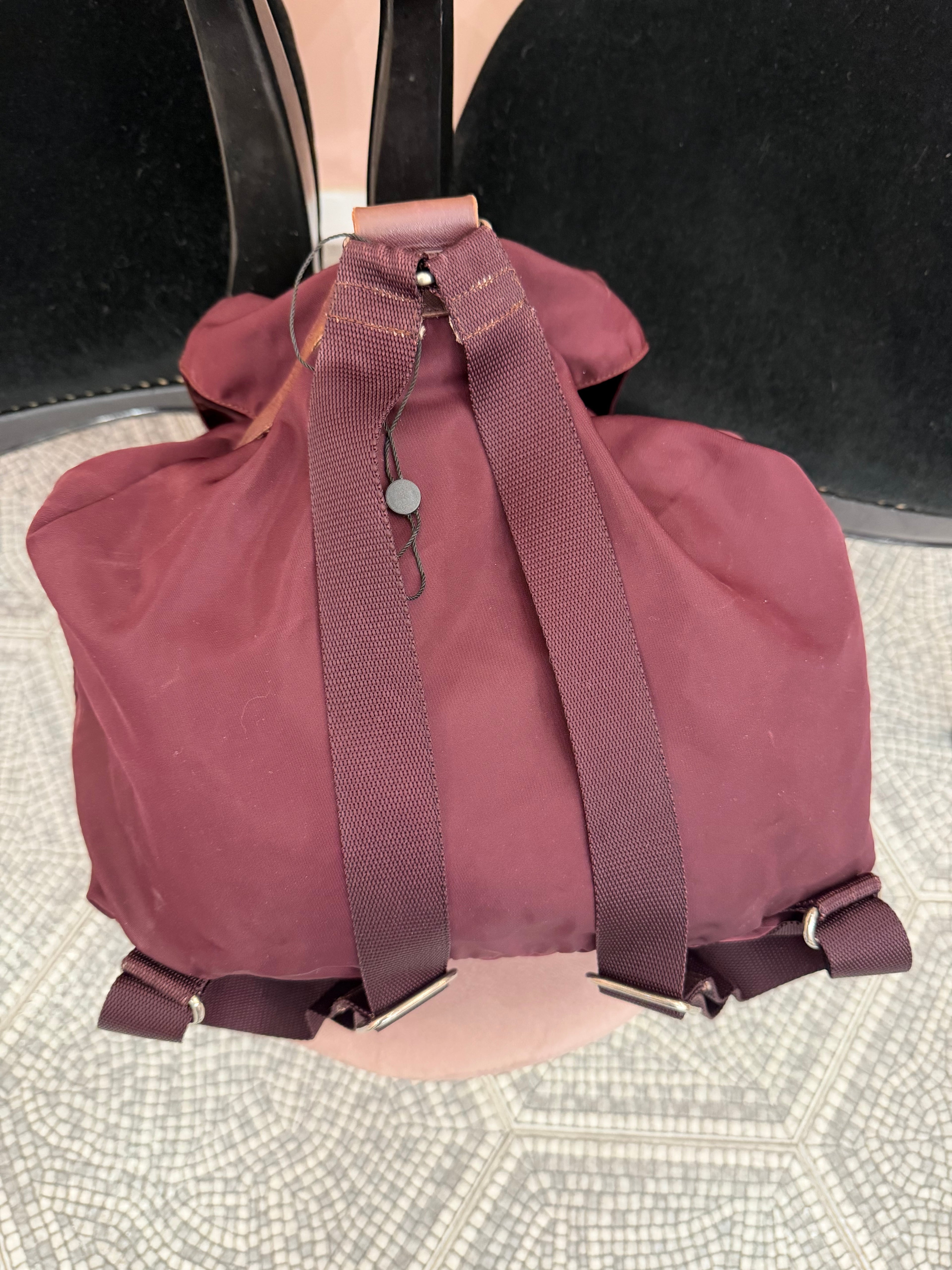 Zaino Prada nylon Borgogna