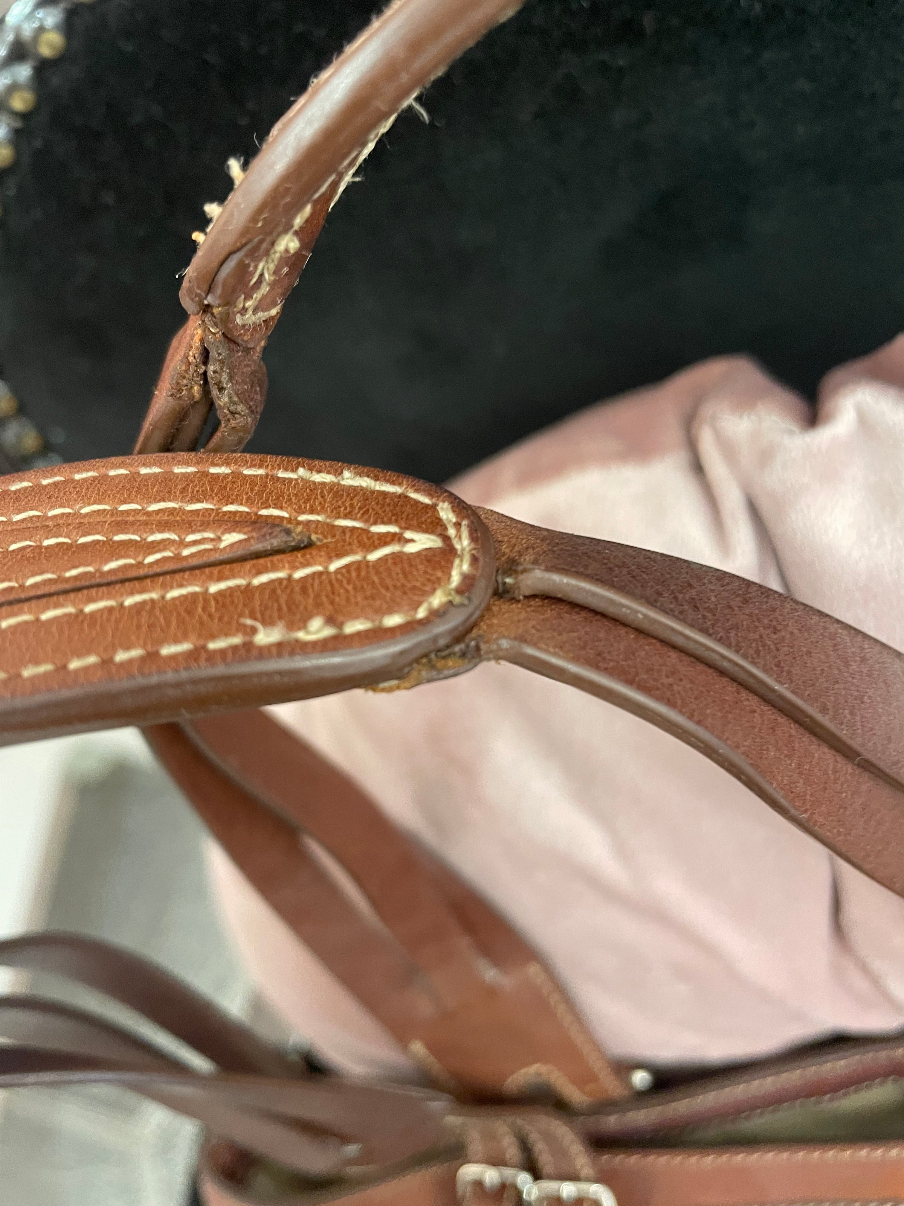 Borsa Céline cabas tessuto e pelle