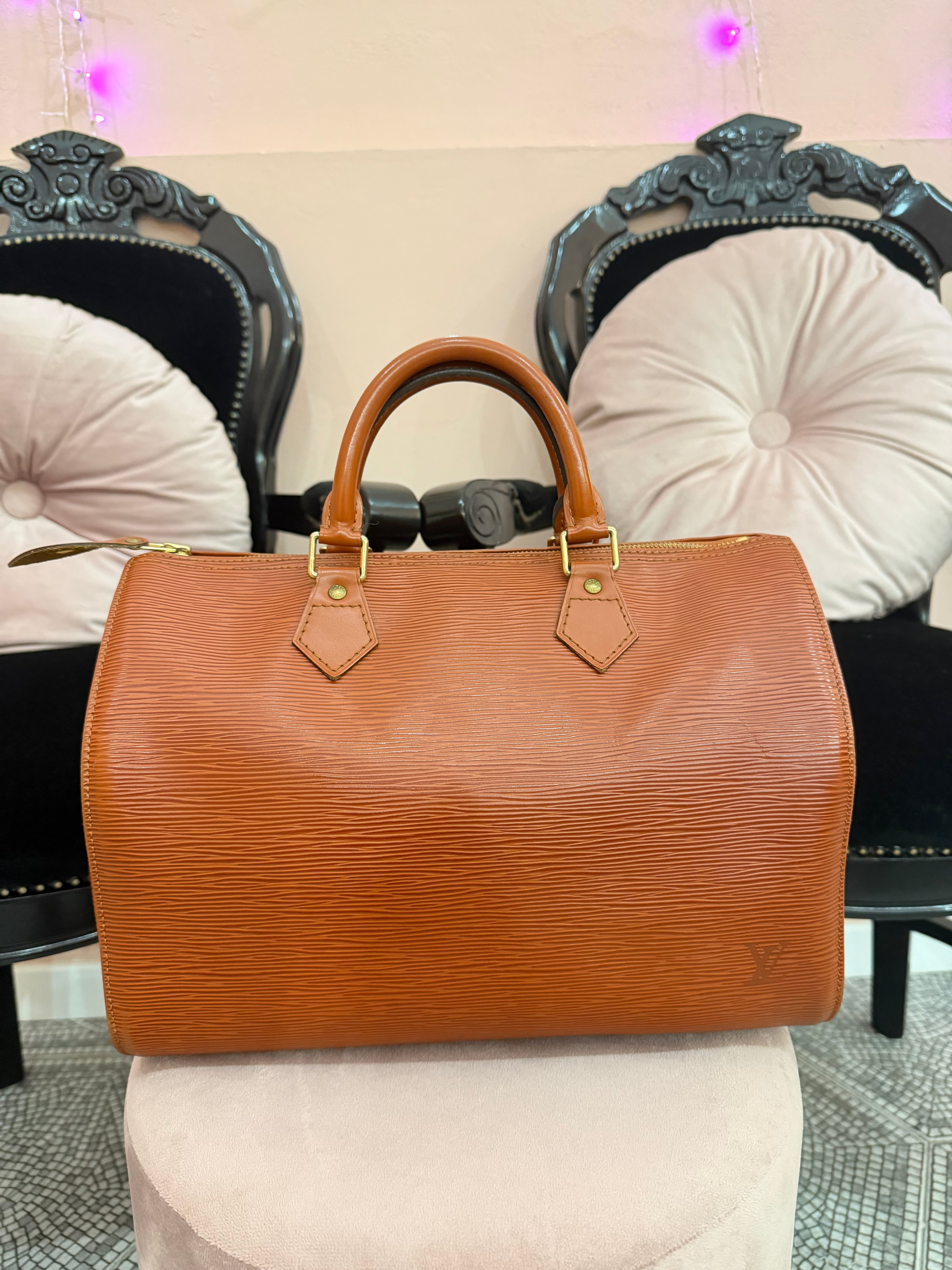 Borsa Louis Vuitton Speedy 30 pelle epi marrone