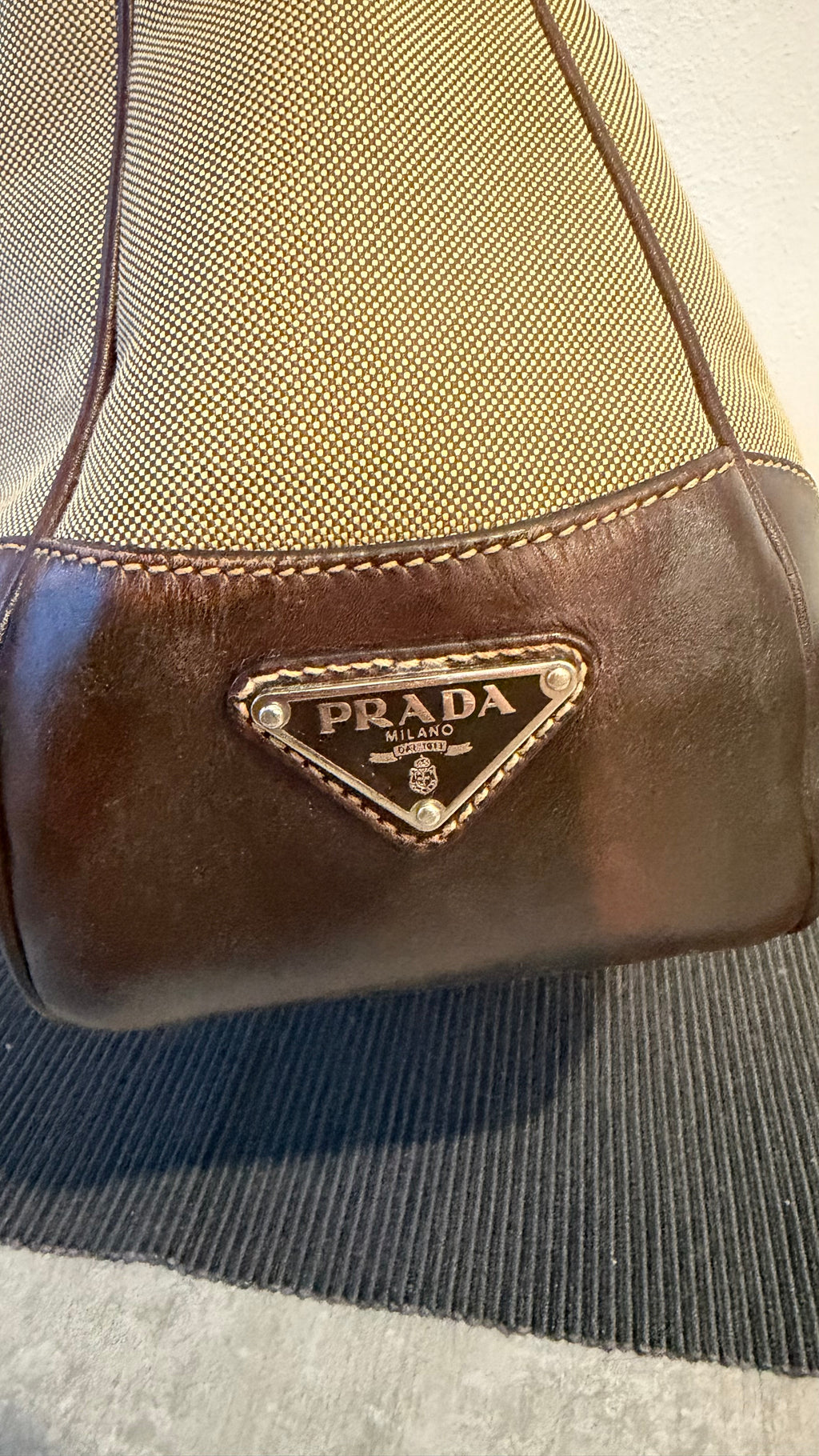 Borsa Prada Hobo marrone