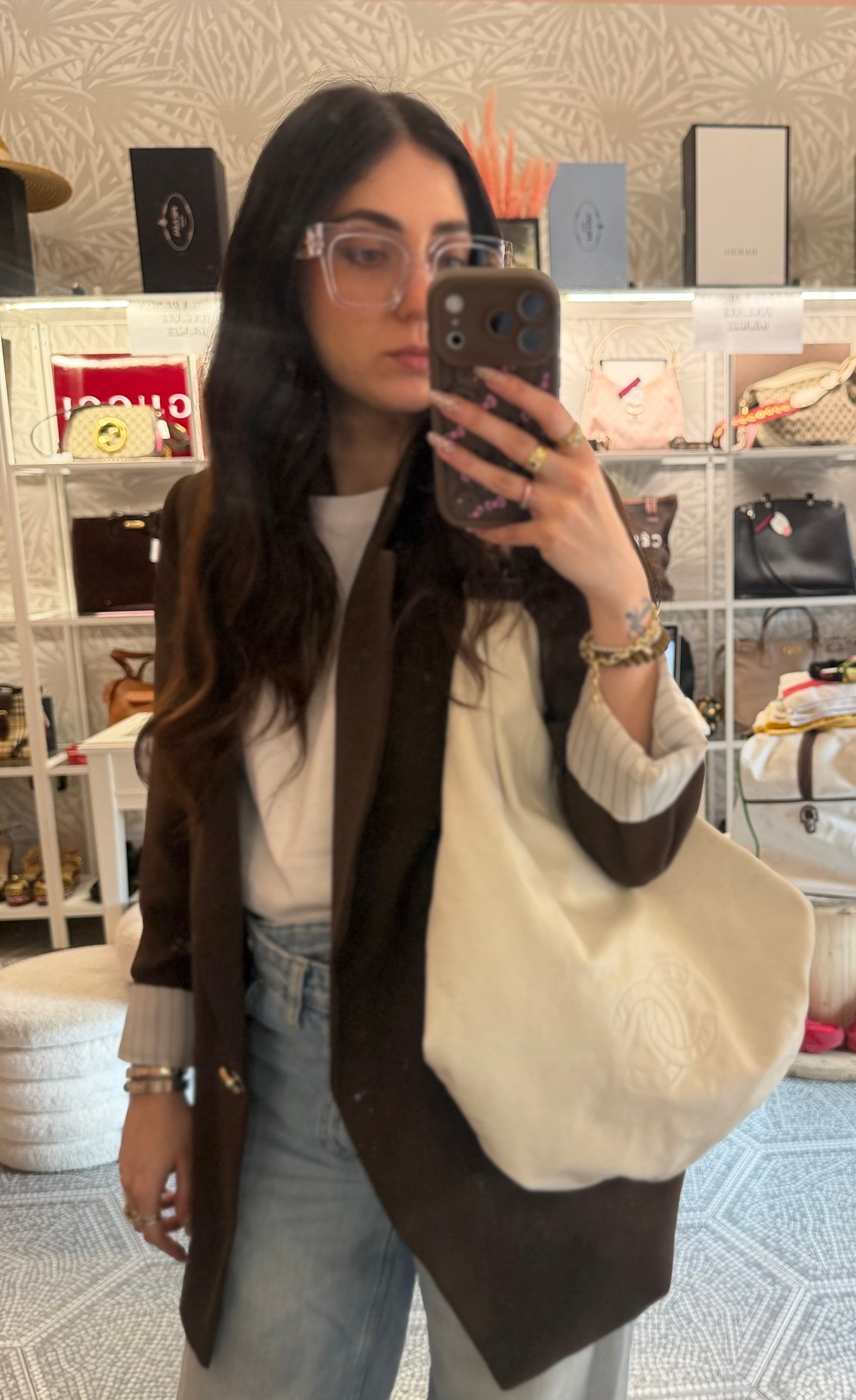 Borsa Chanel sac shopper bianca