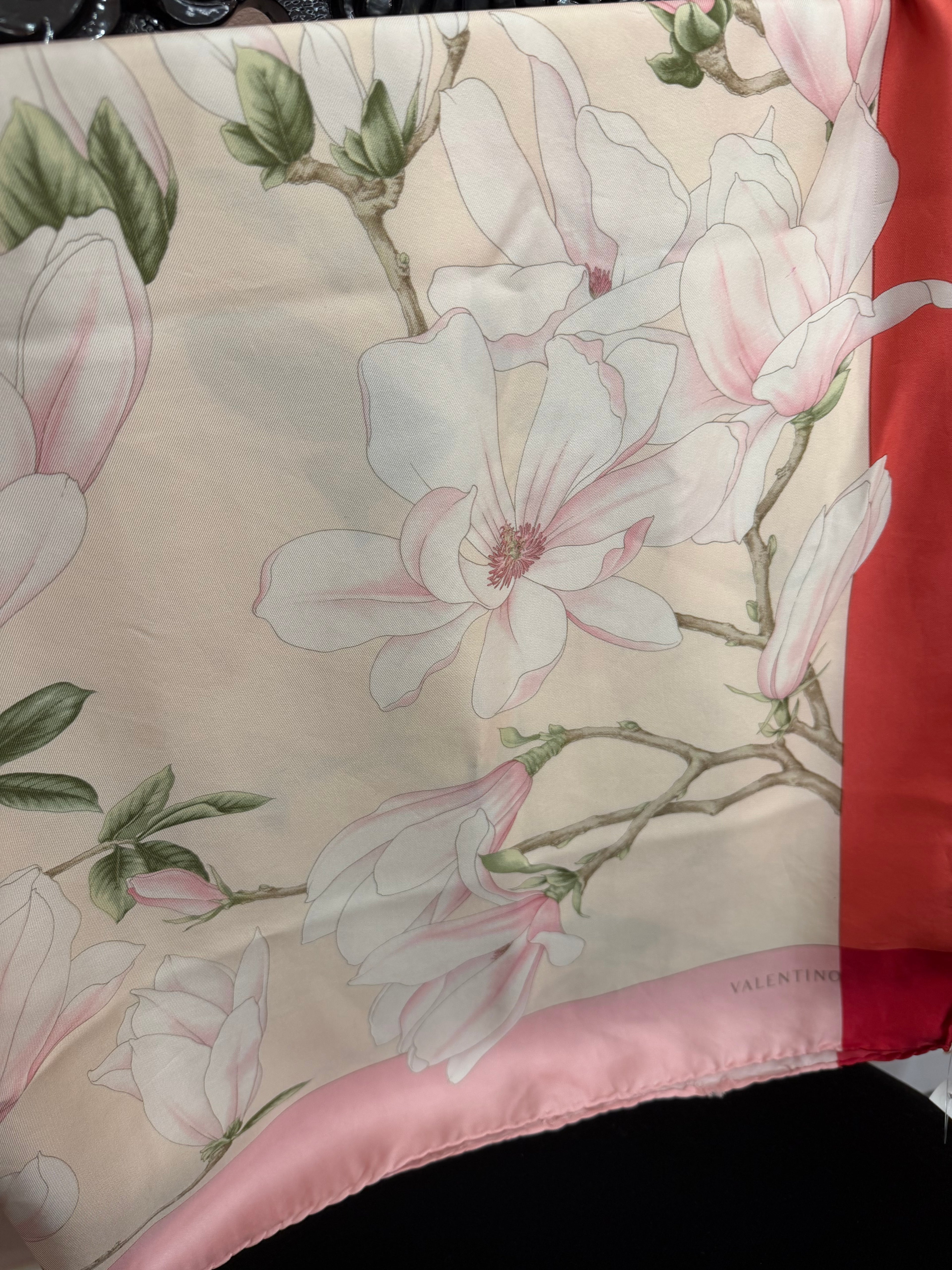 Foulard Valentino fiori rosa