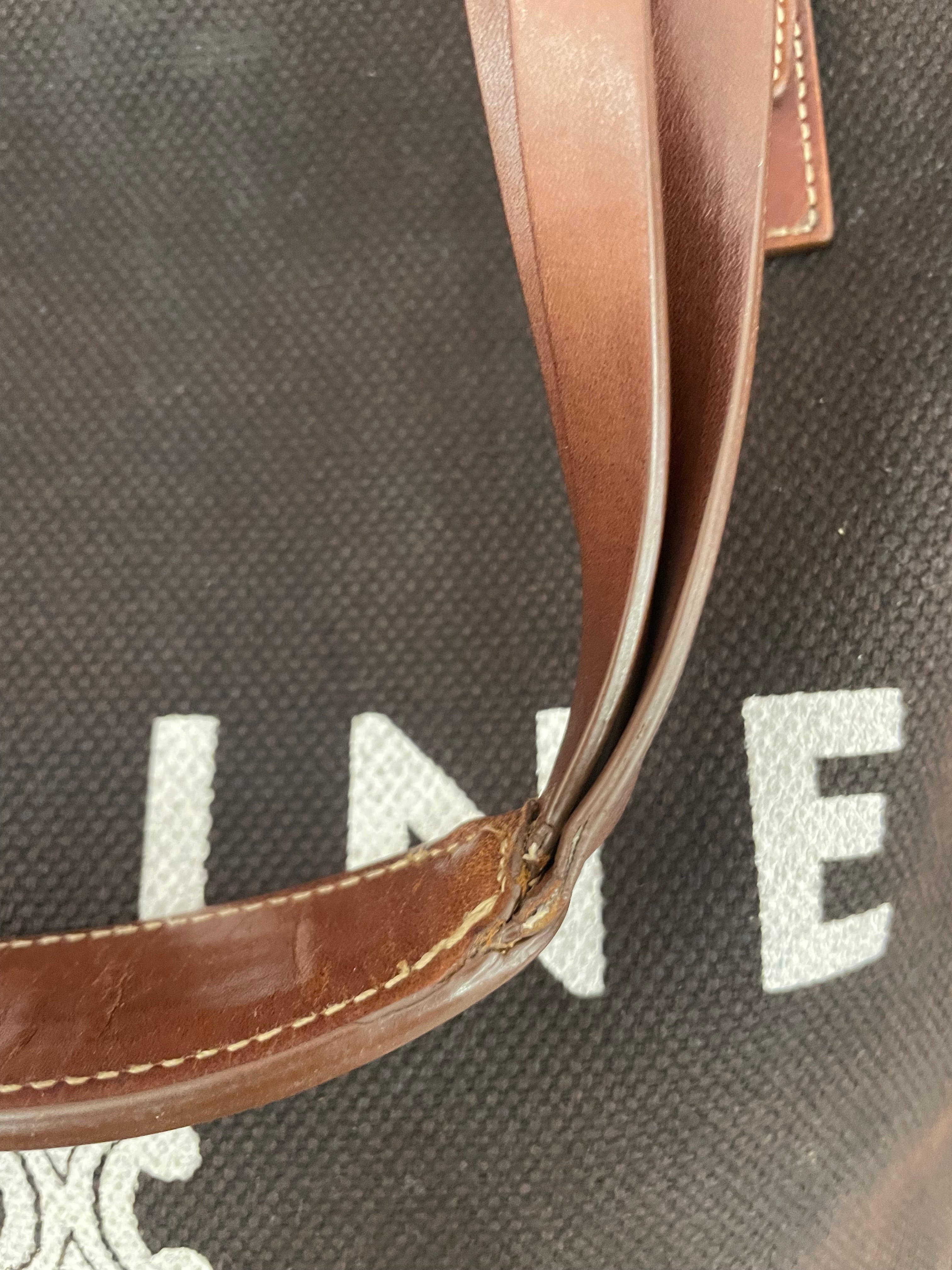 Borsa Céline cabas tessuto e pelle