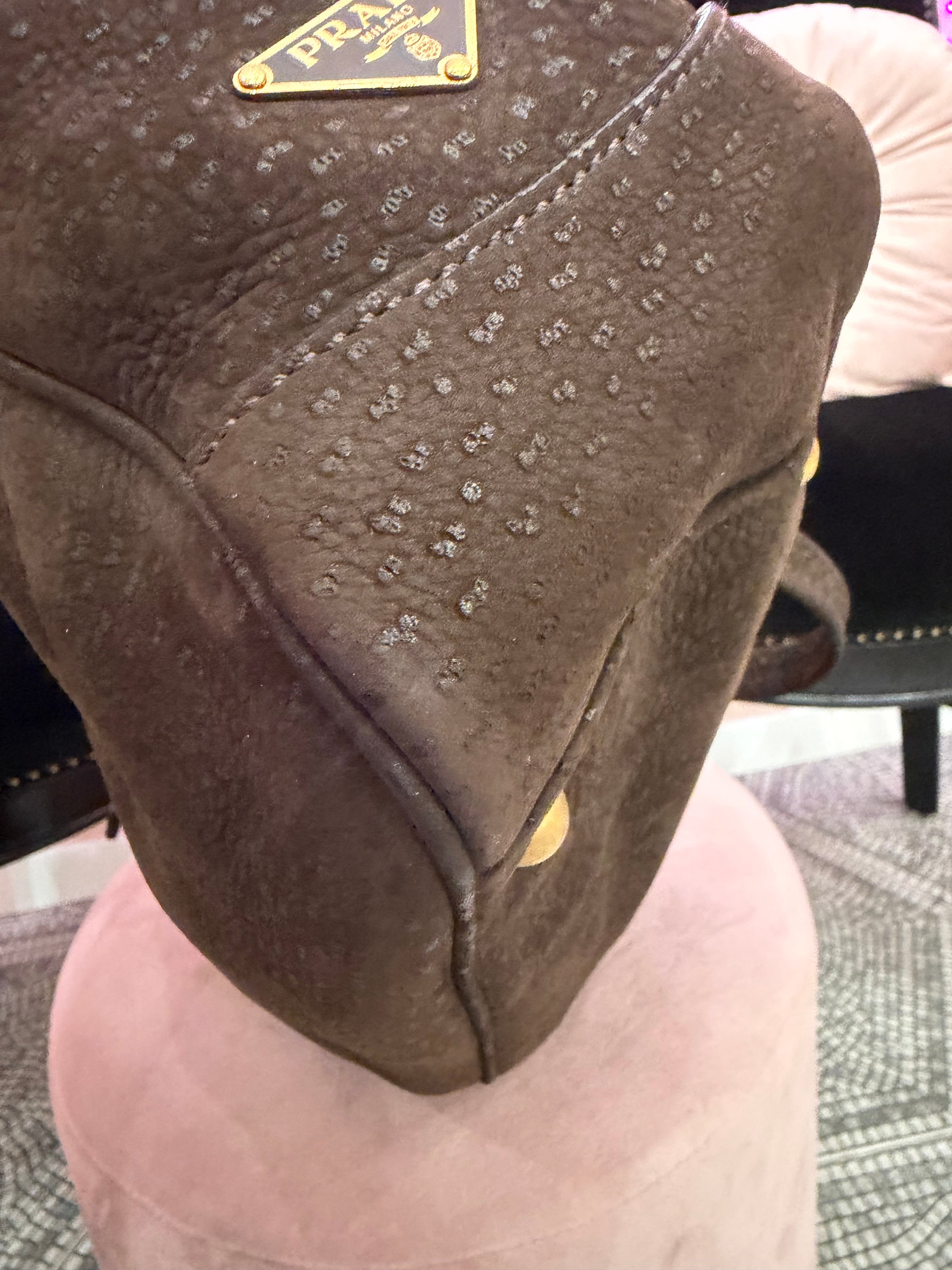 Borsa Prada tote suede marrone