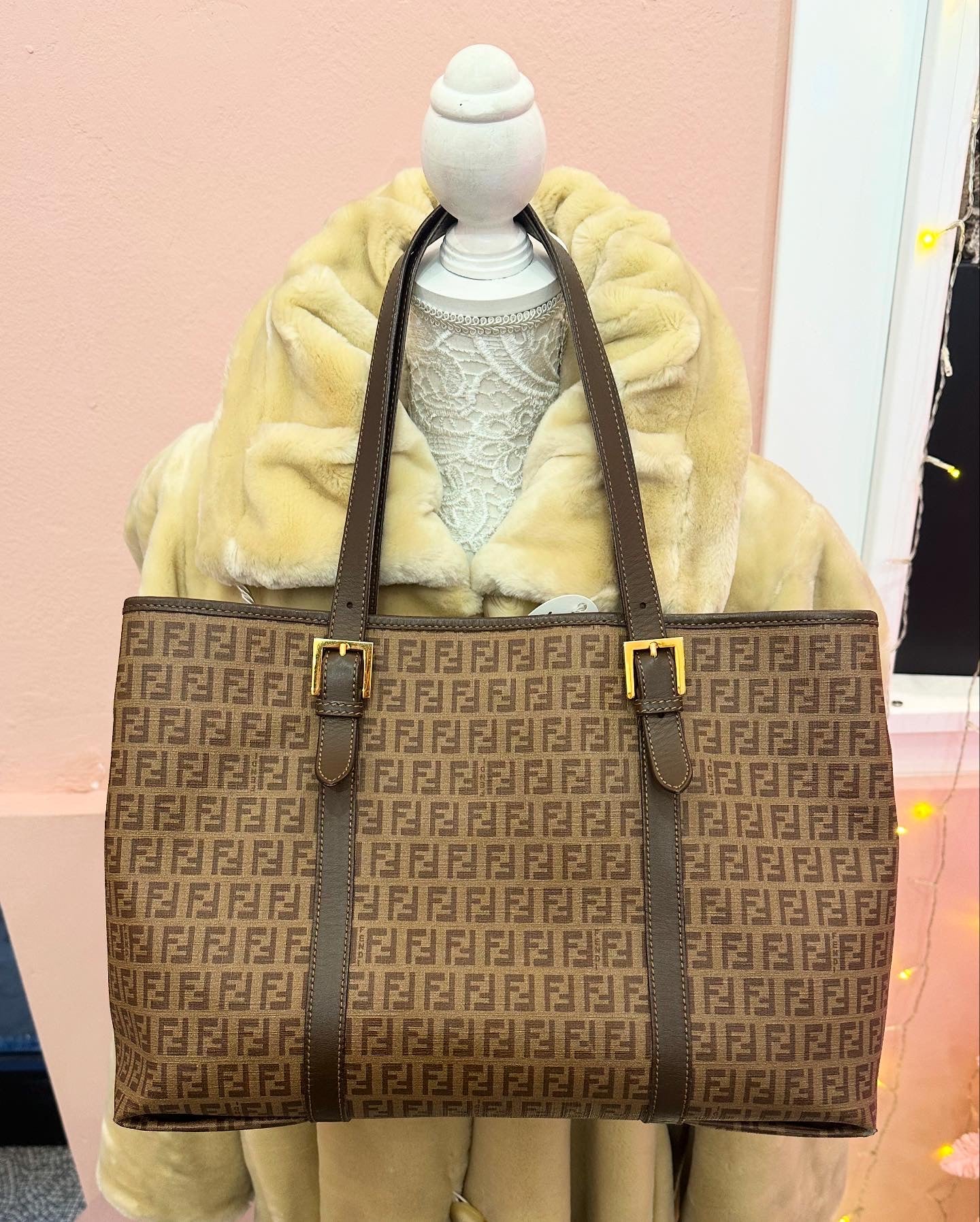 Borsa Shopper Fendi zucchino