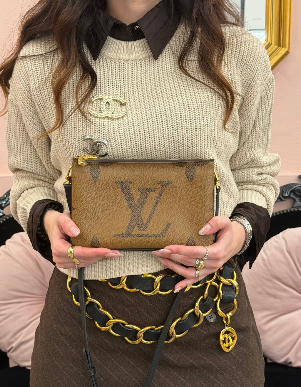 Borsa Louis Vuitton pochette reverse