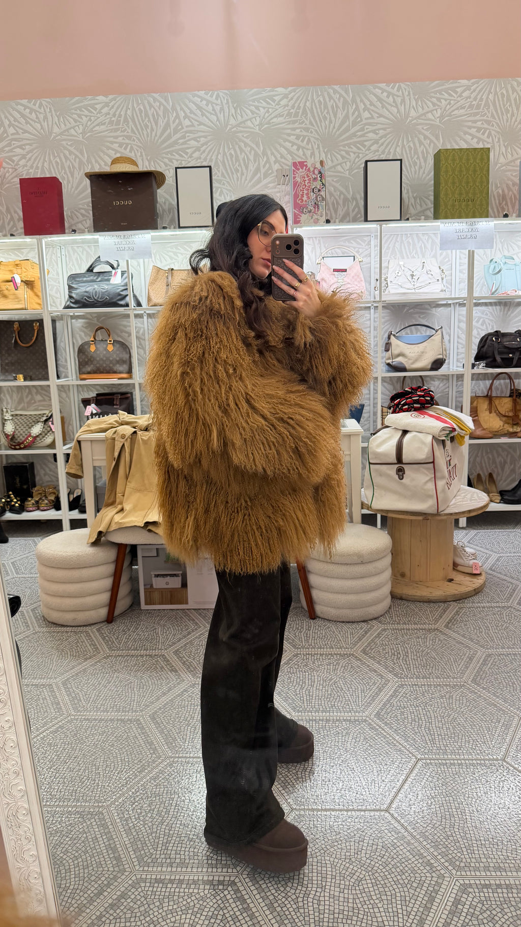 Pelliccia Mongolian real fur brown