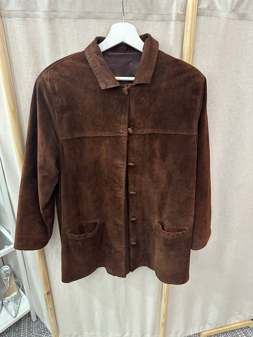 Giacca suede marrone testa di moro