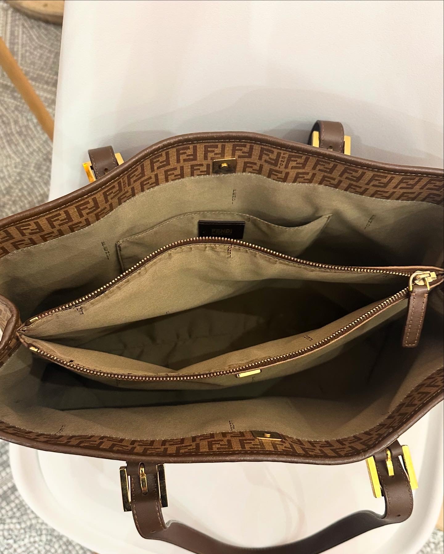 Borsa Shopper Fendi zucchino