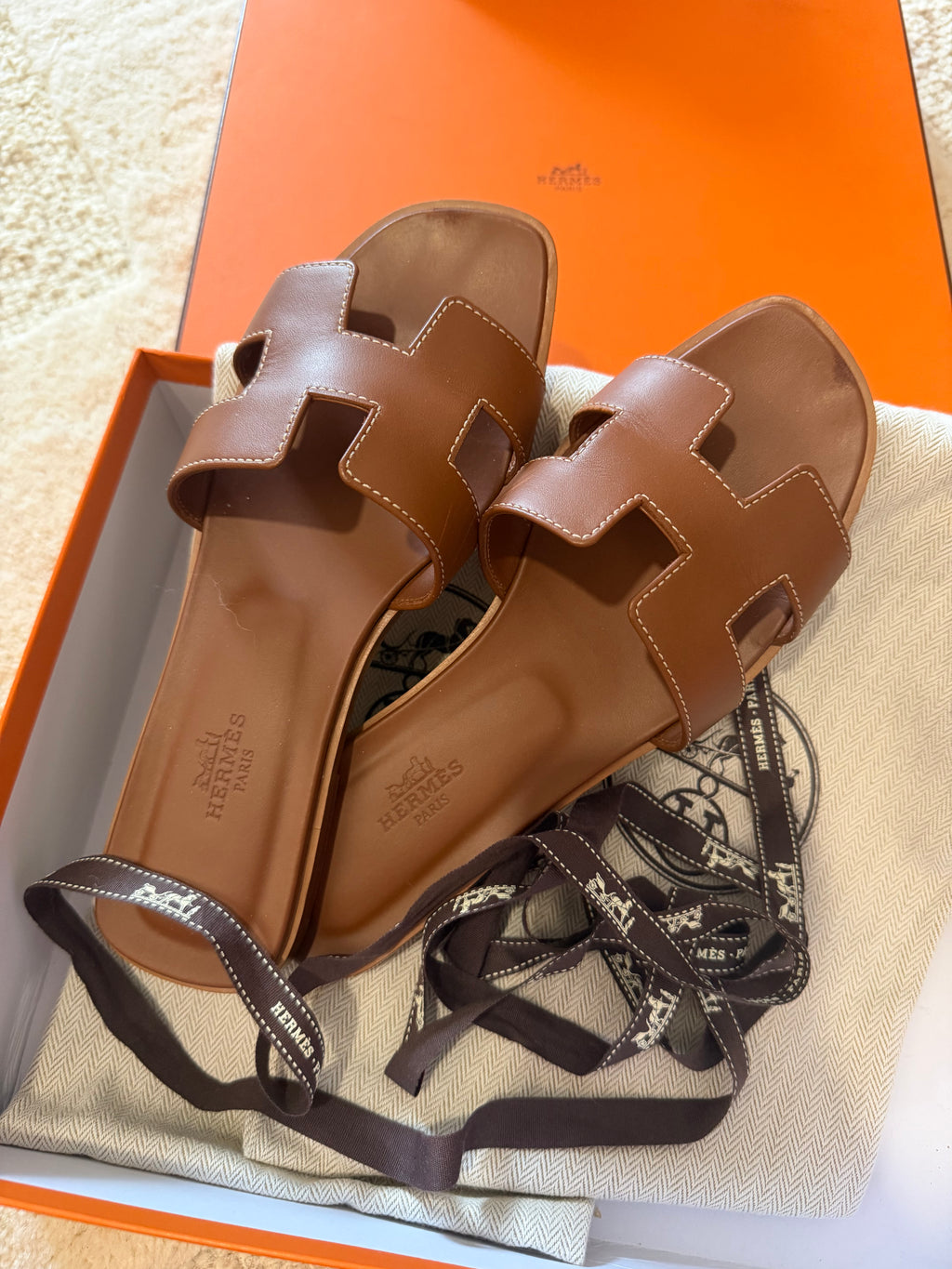 Sandali Hermès Oran gold