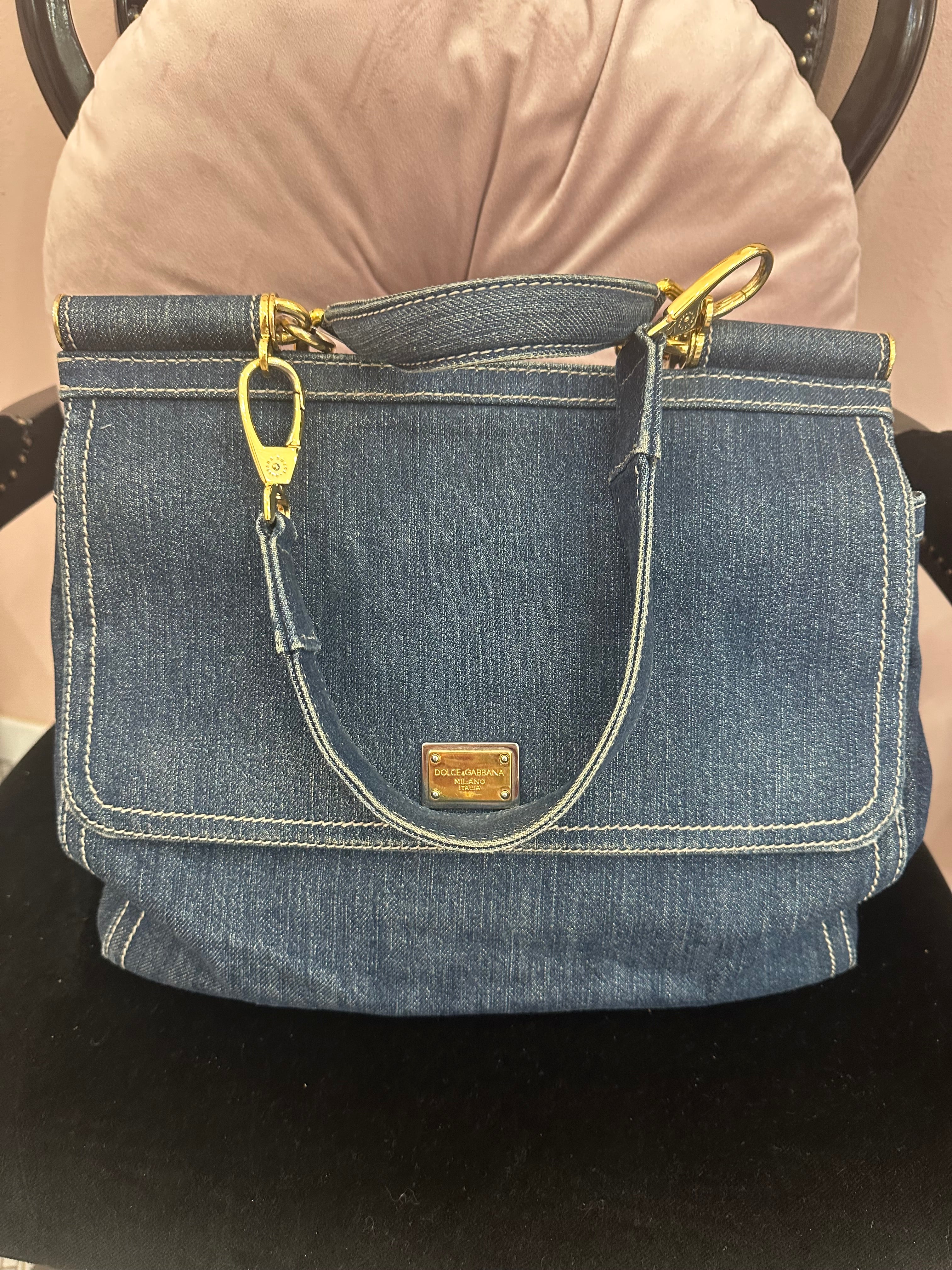 Borsa Miss Sicily in jeans Dolce e Gabbana