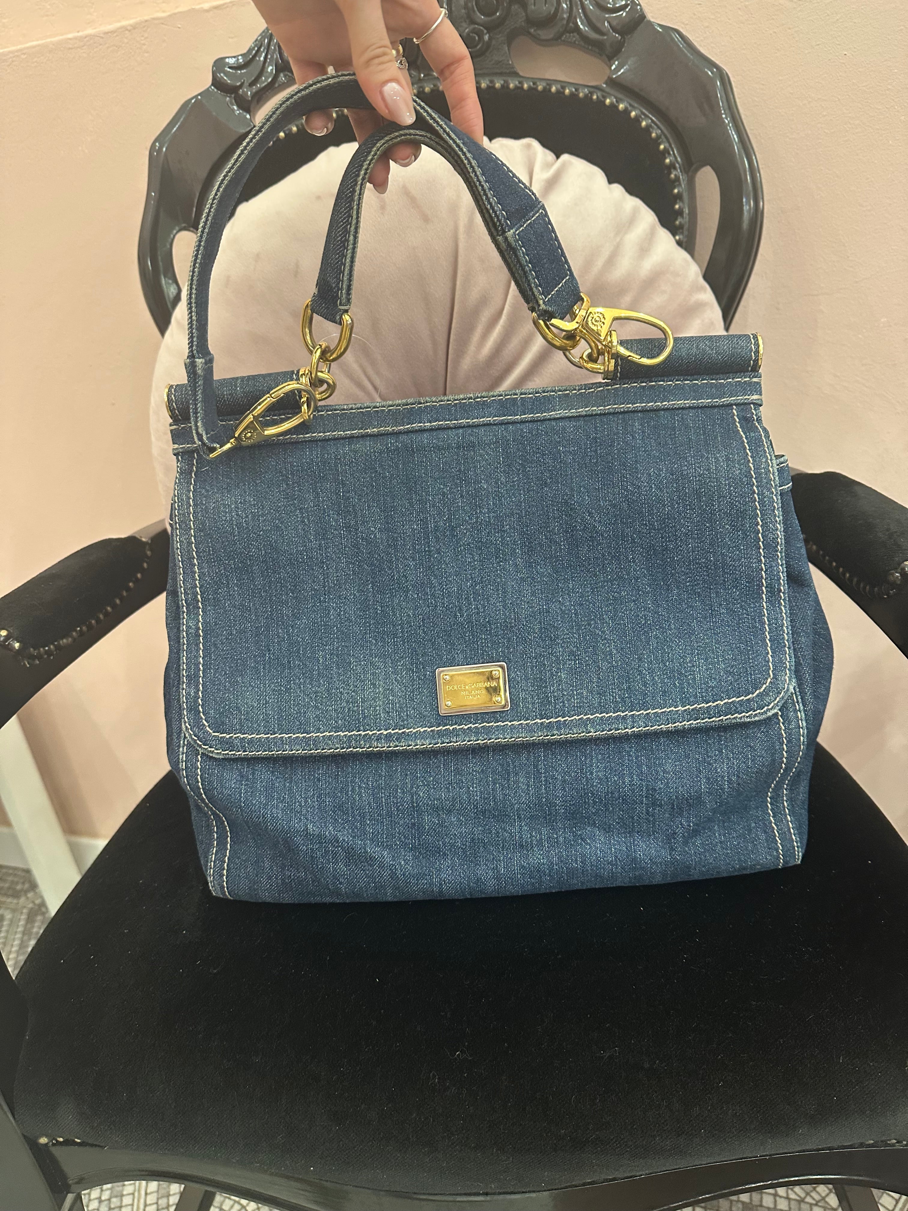 Borsa Miss Sicily in jeans Dolce e Gabbana