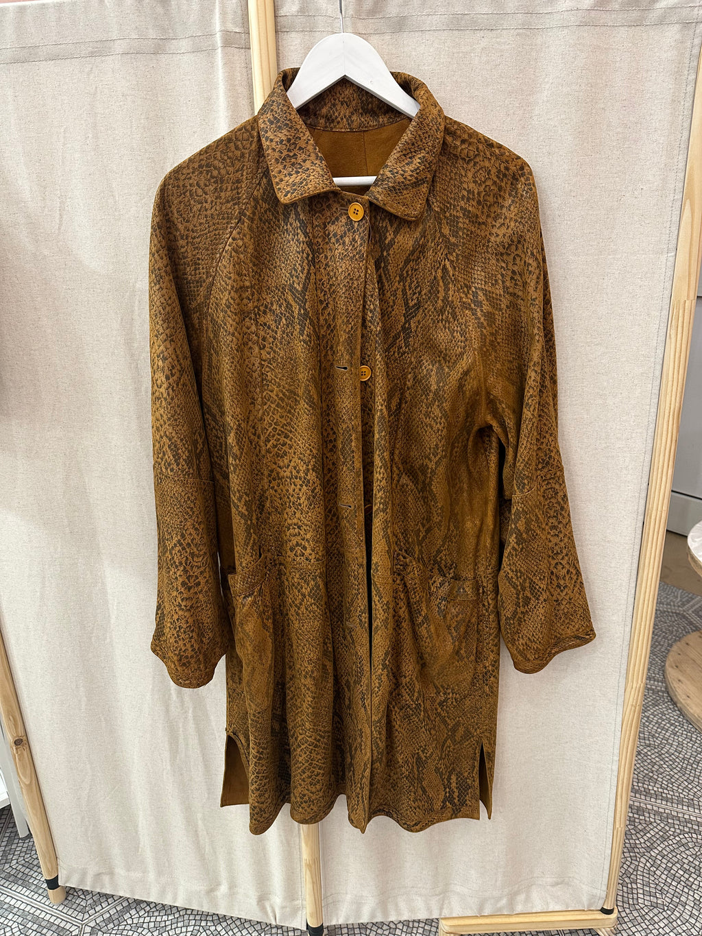 Trench suede reverse pitone