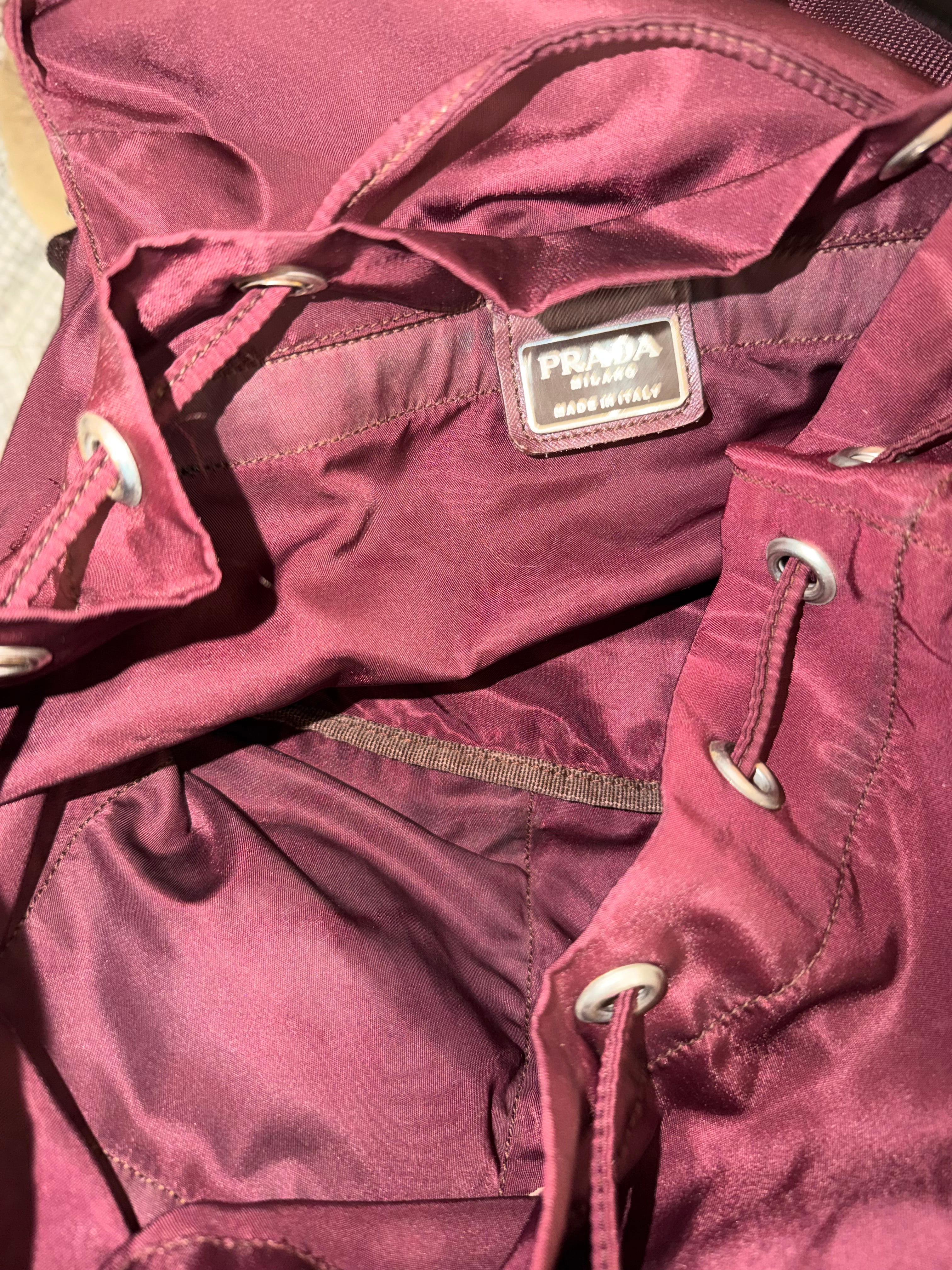 Zaino Prada nylon Borgogna