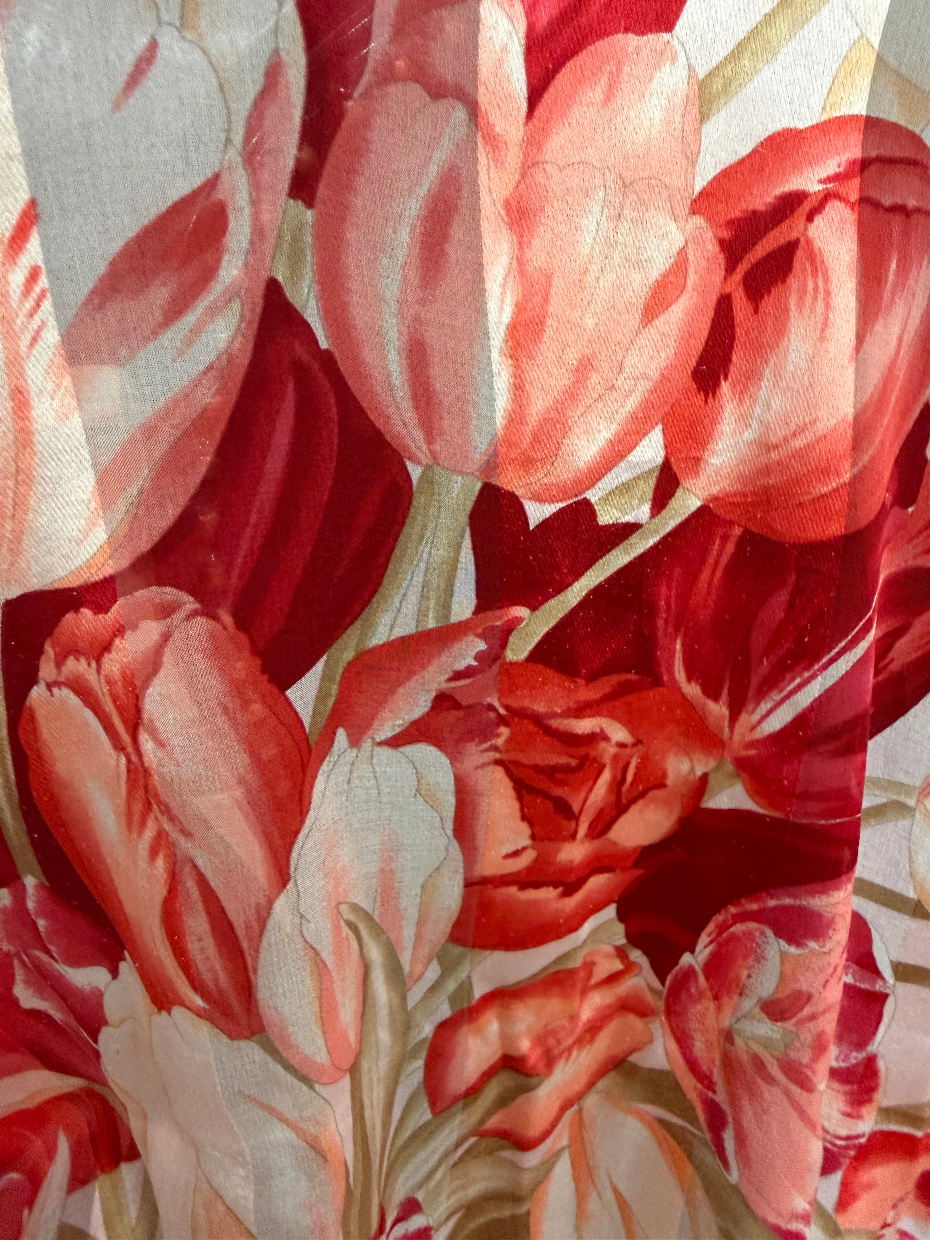 Foulard Valentino fiori rossi