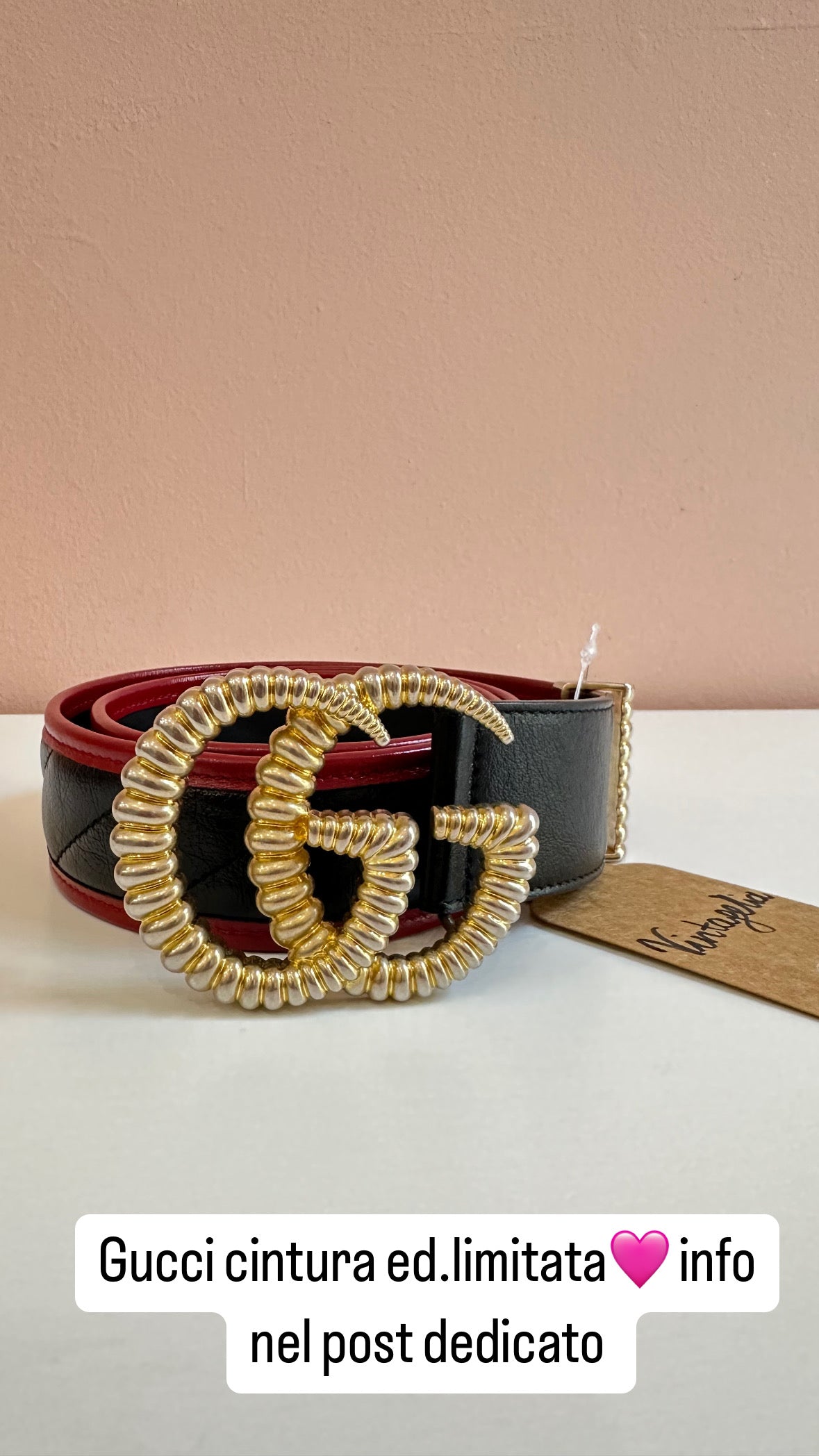 Cintura Gucci marmont ed.limitata torchon nera e bordeaux