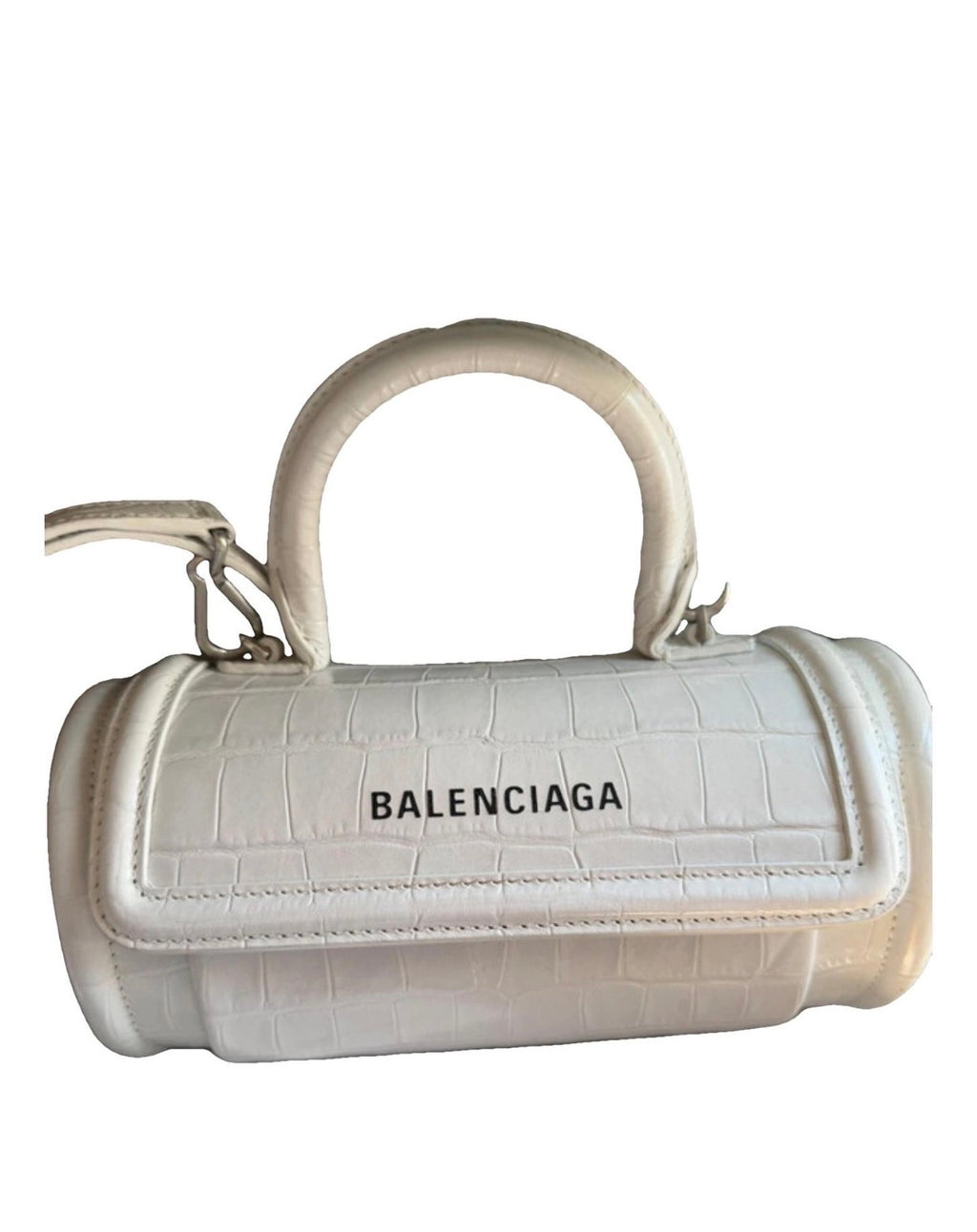 Borsa Balenciaga bianca stampa cocco
