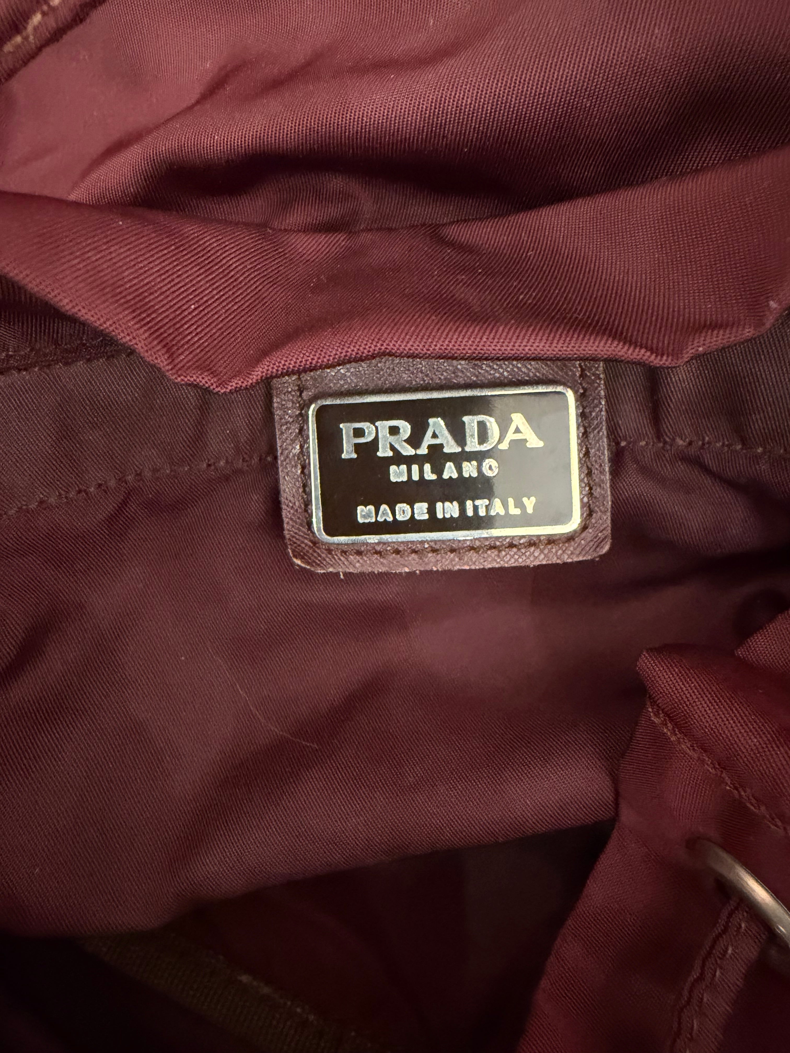Zaino Prada nylon Borgogna