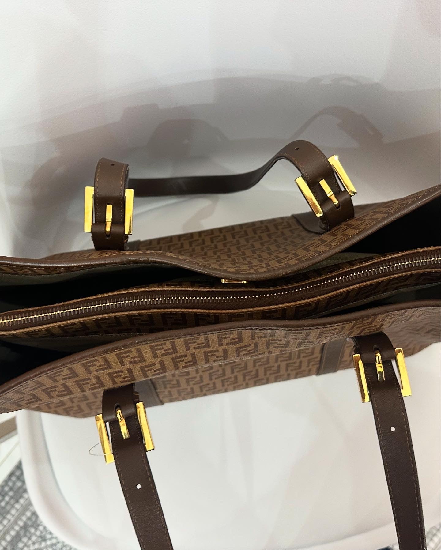 Borsa Shopper Fendi zucchino