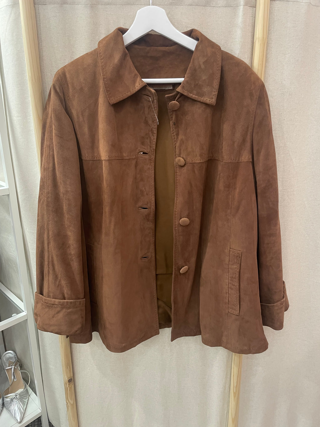 Giacca suede marrone