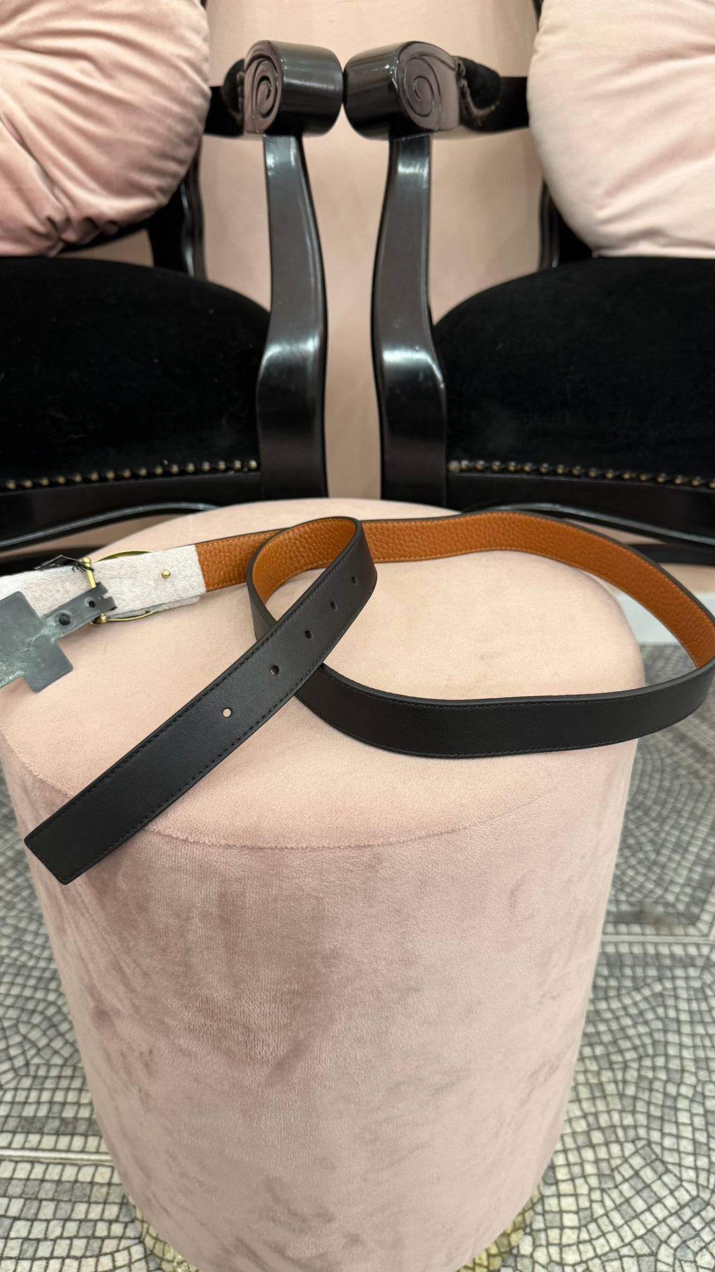 Cintura Coach nera/marrone