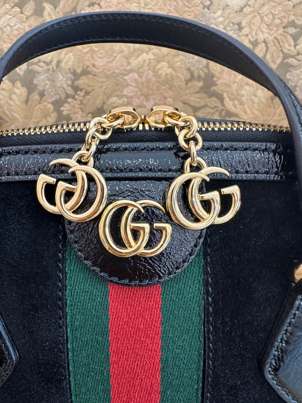 Borsa Gucci Ophidia medium black suede