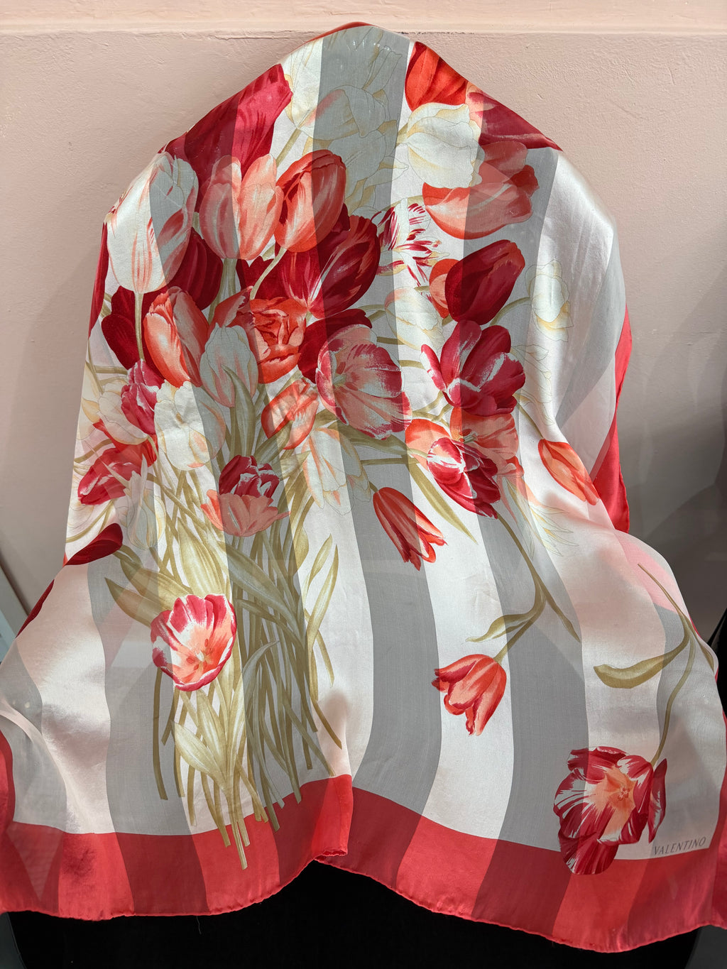 Foulard Valentino fiori rossi