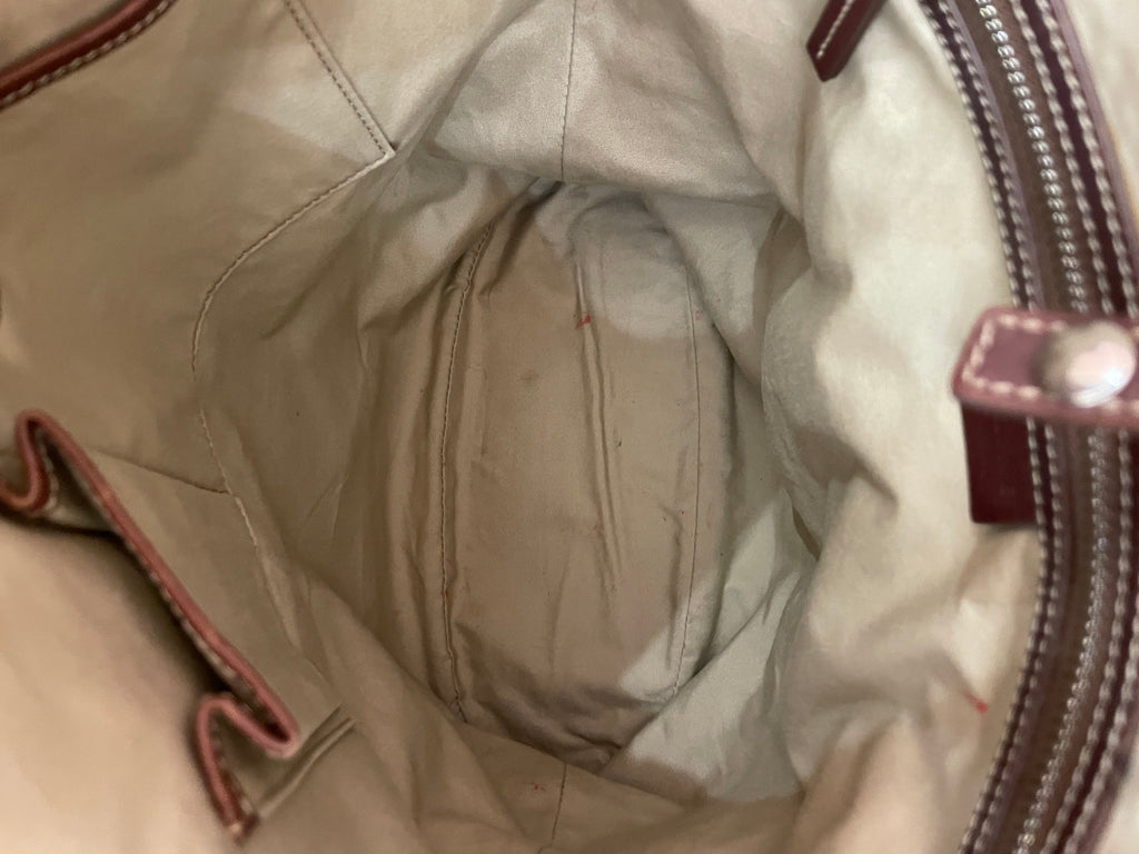 Borsa Céline cabas tessuto e pelle