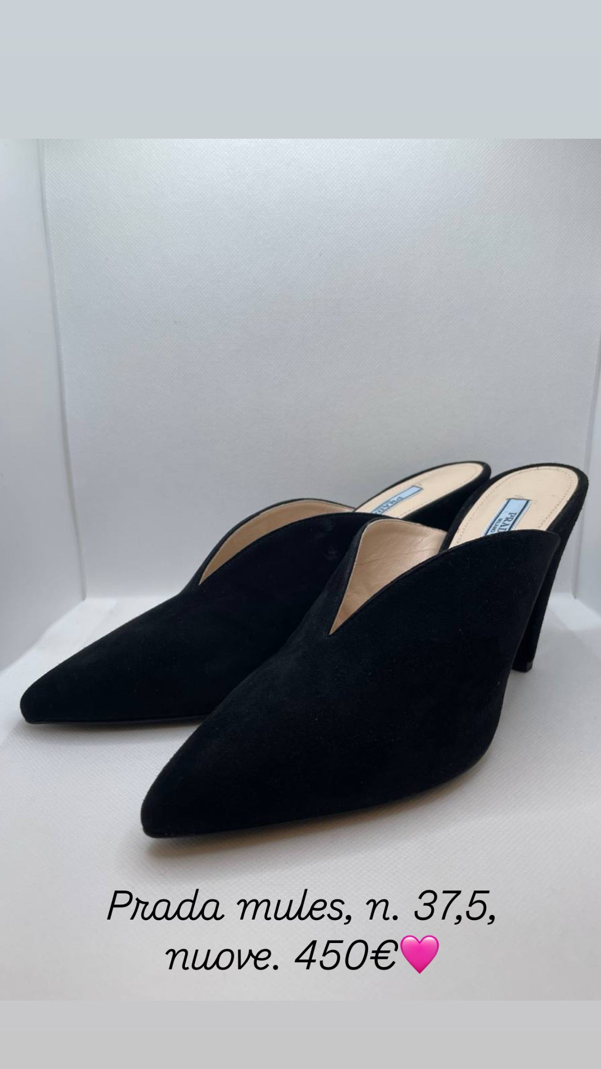 Scarpe Prada mules suede nero