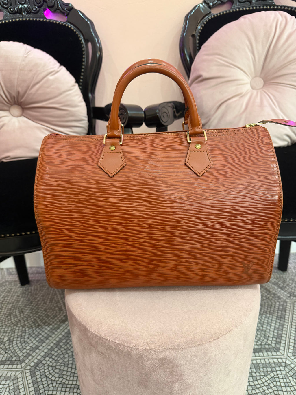 Borsa Louis Vuitton Speedy 30 pelle epi marrone