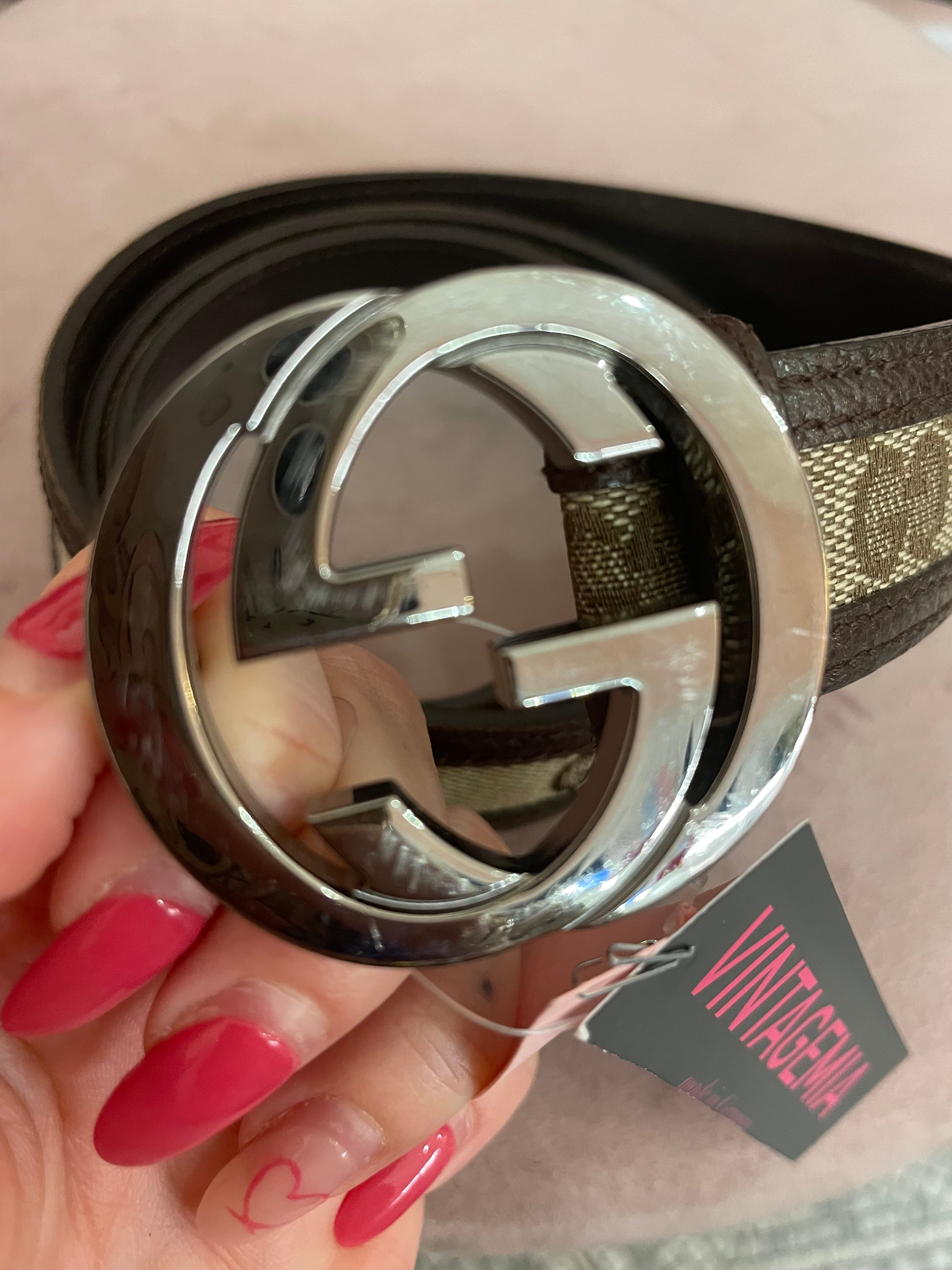 Cintura Gucci interlocking marrone