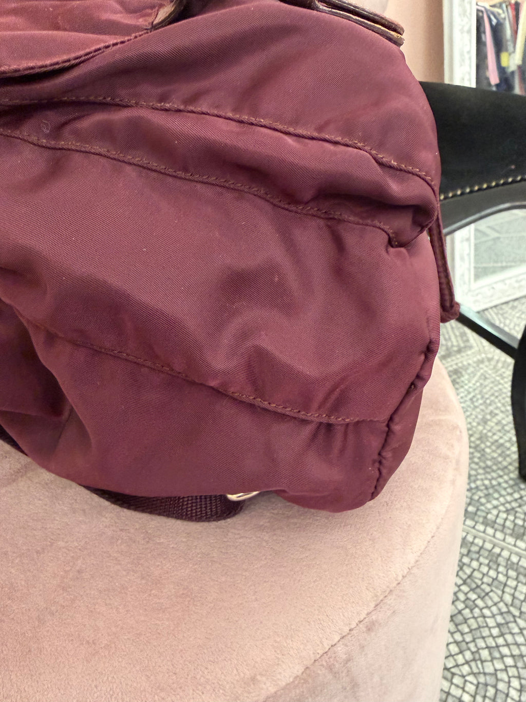 Zaino Prada nylon Borgogna