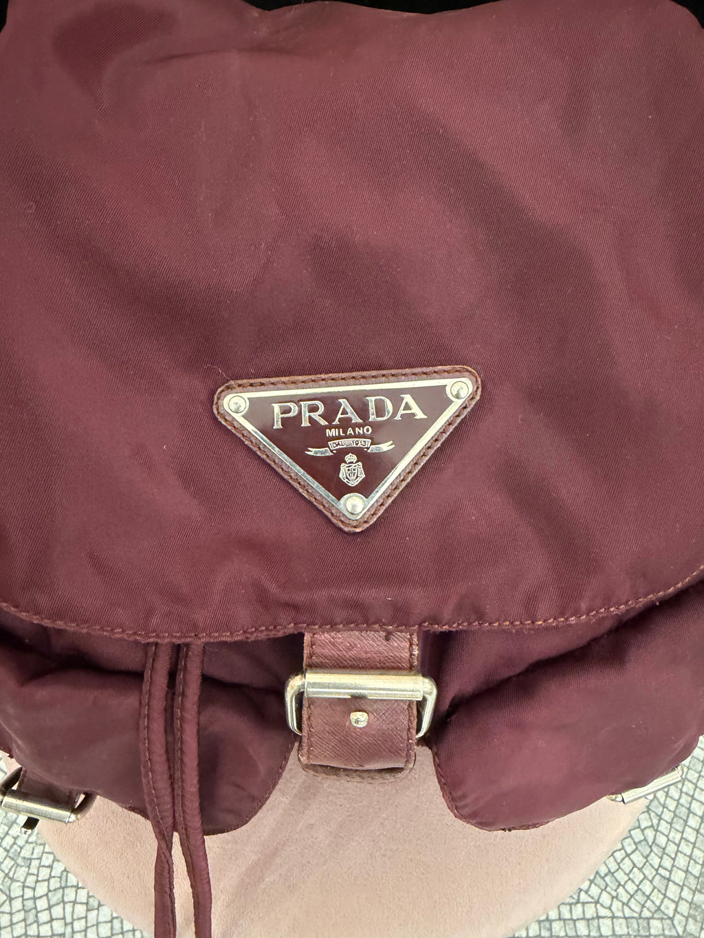 Zaino Prada nylon Borgogna