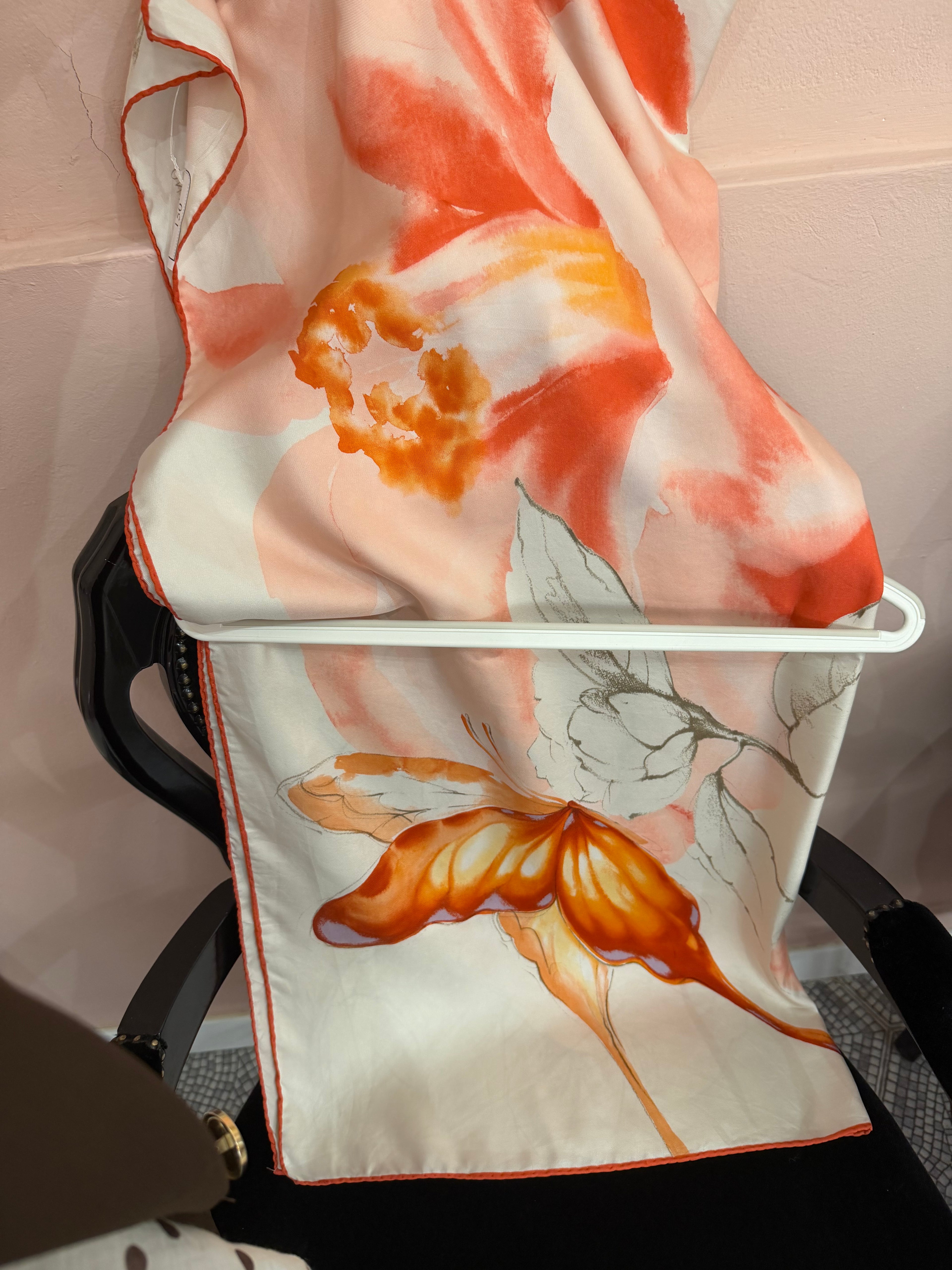 Foulard Valentino fiori arancioni