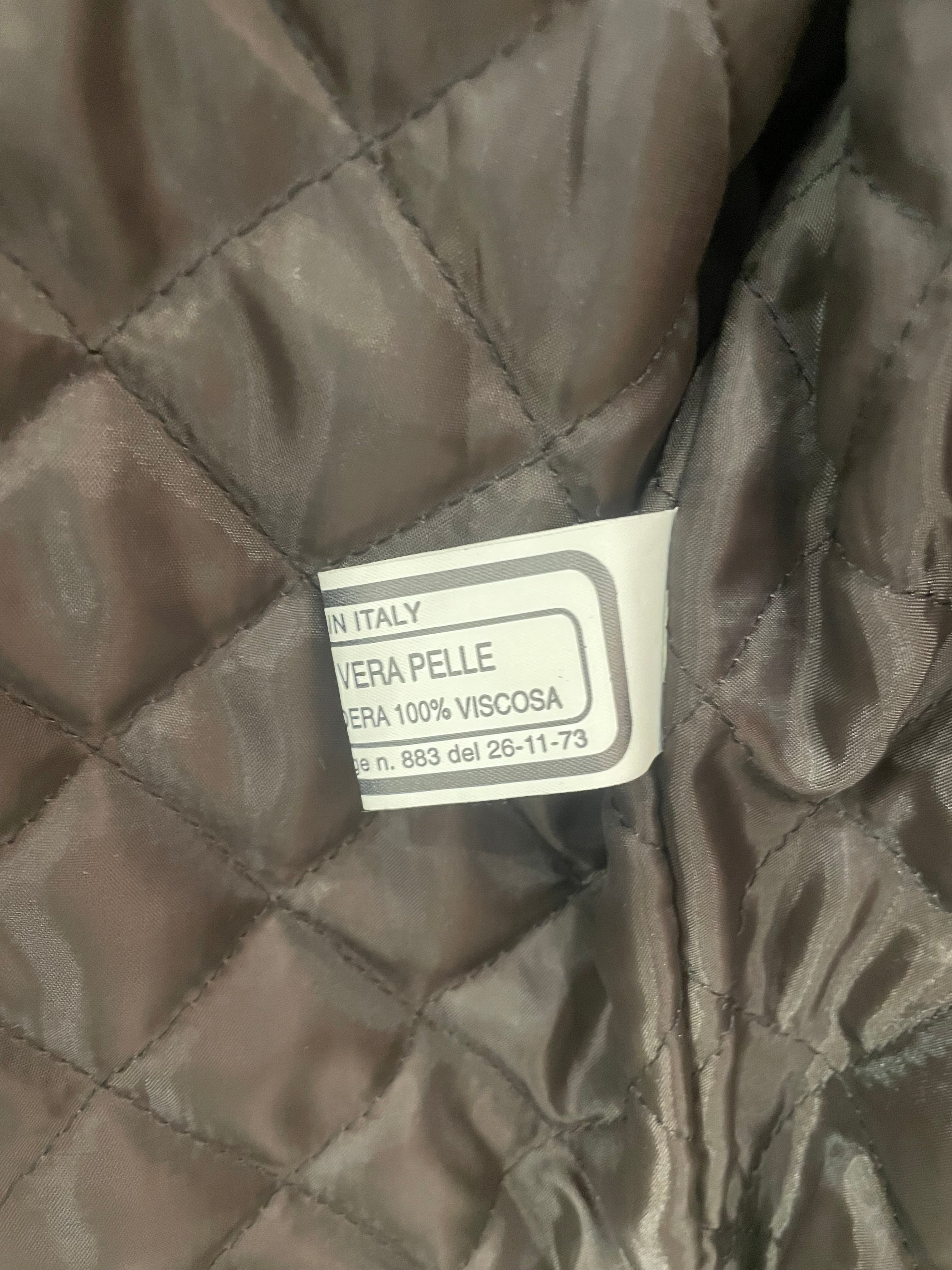 Giubbotto Biker di pelle marrone con collo di volpe