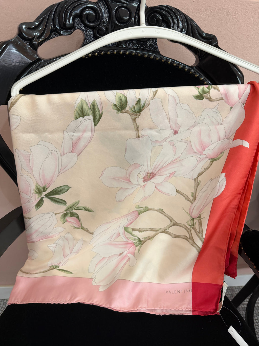 Foulard Valentino fiori rosa