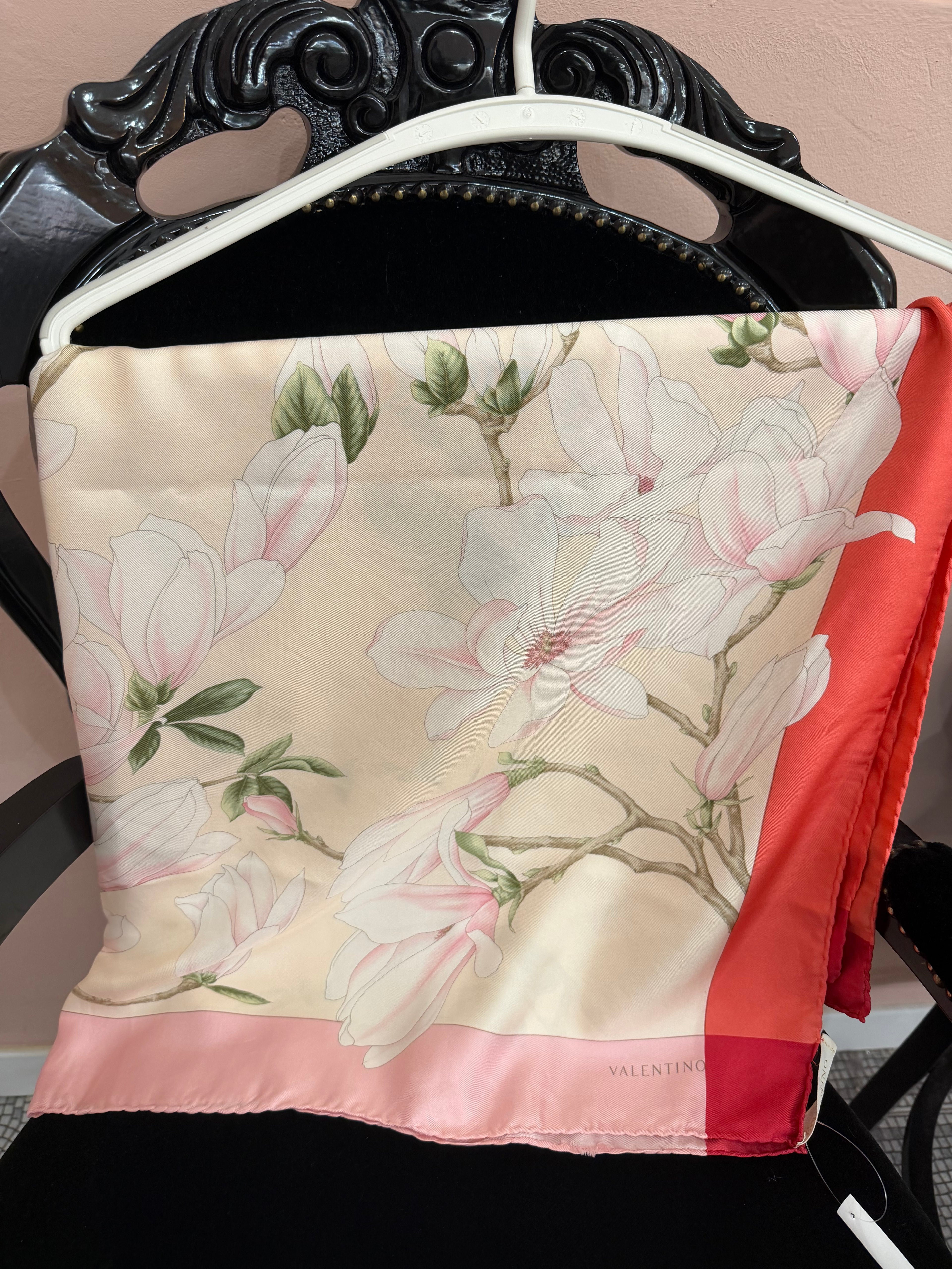 Foulard Valentino fiori rosa