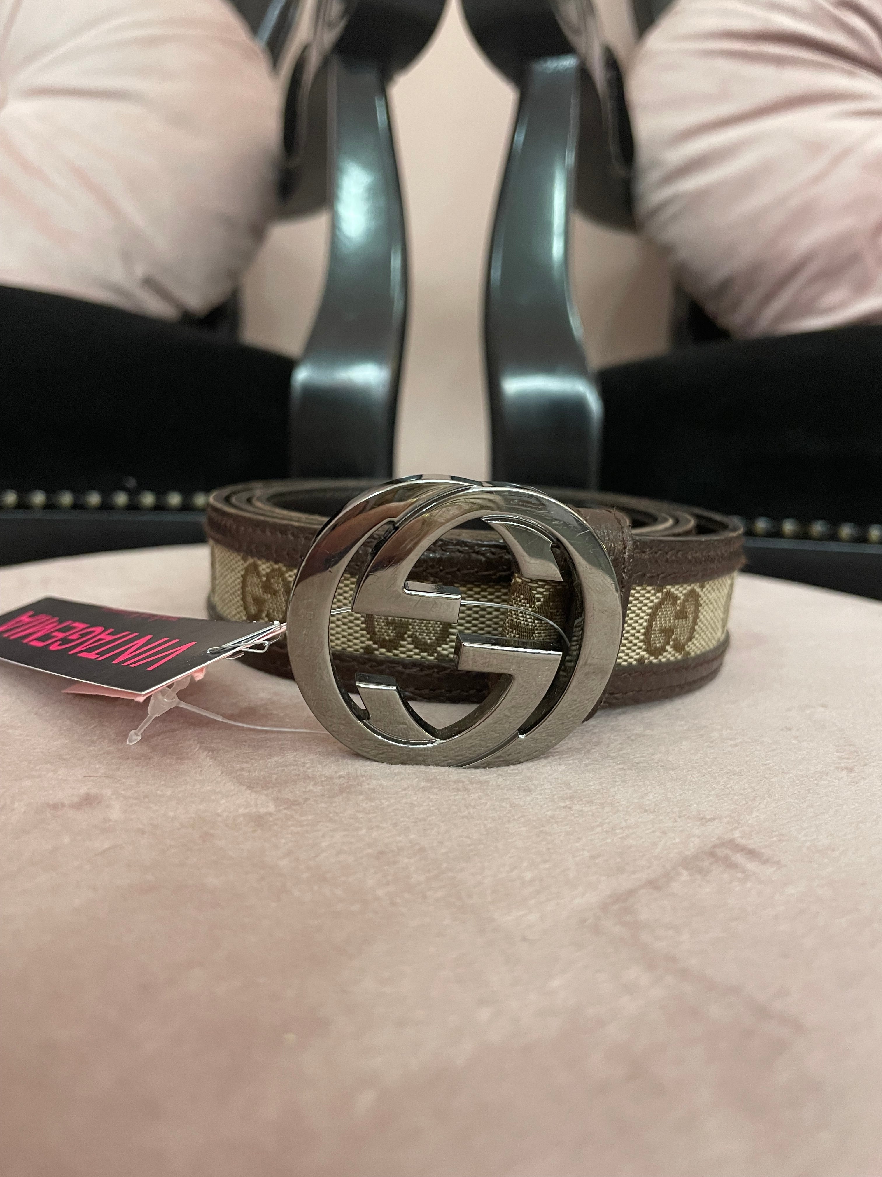Cintura Gucci interlocking marrone