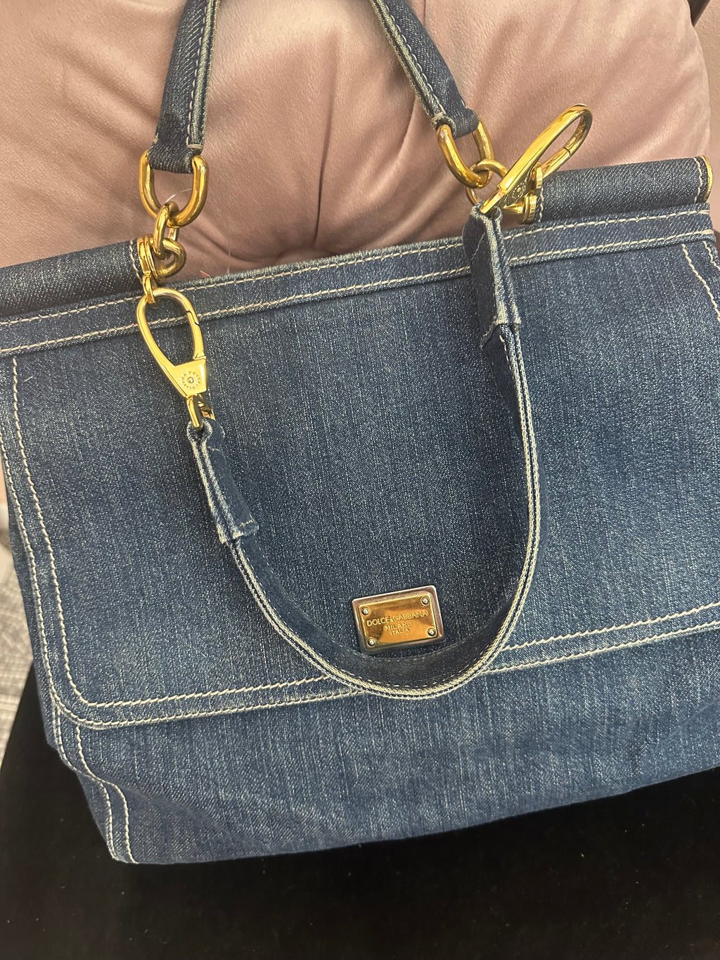 Borsa Miss Sicily in jeans Dolce e Gabbana