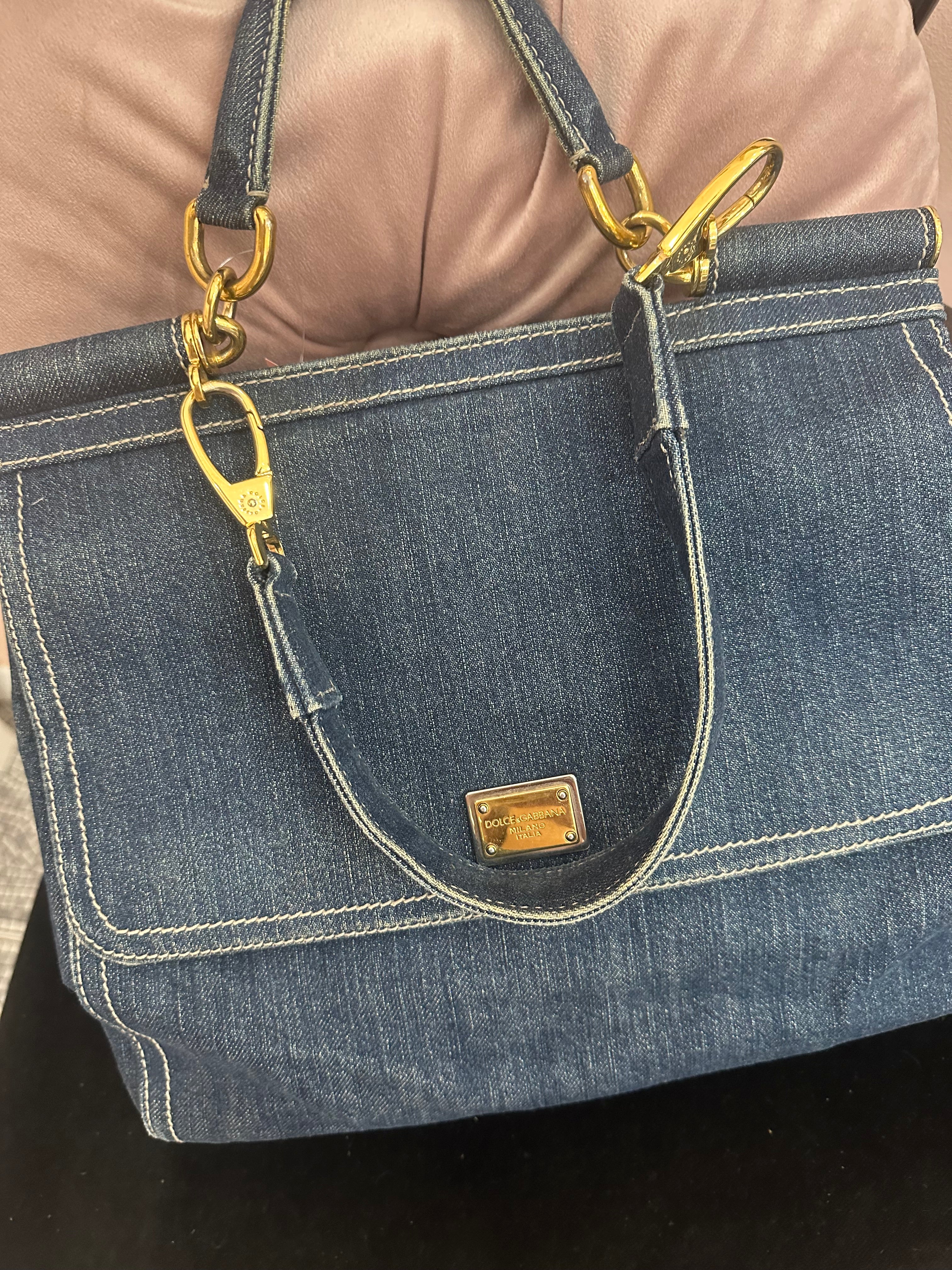 Borsa Miss Sicily in jeans Dolce e Gabbana