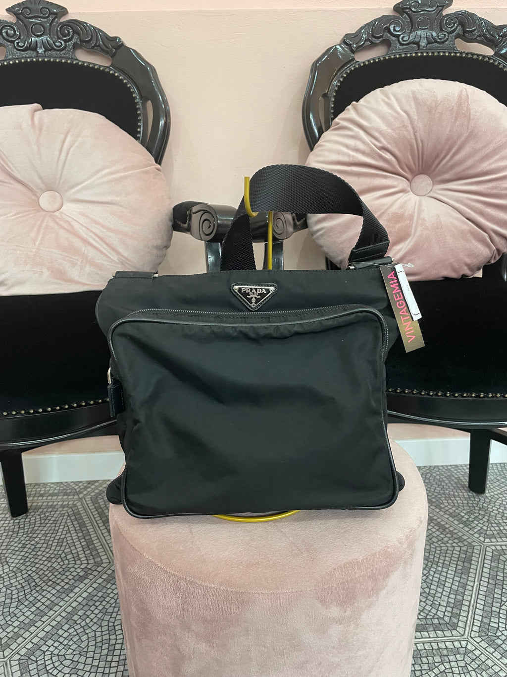 Borsa Tracolla Prada uomo tela nylon nera