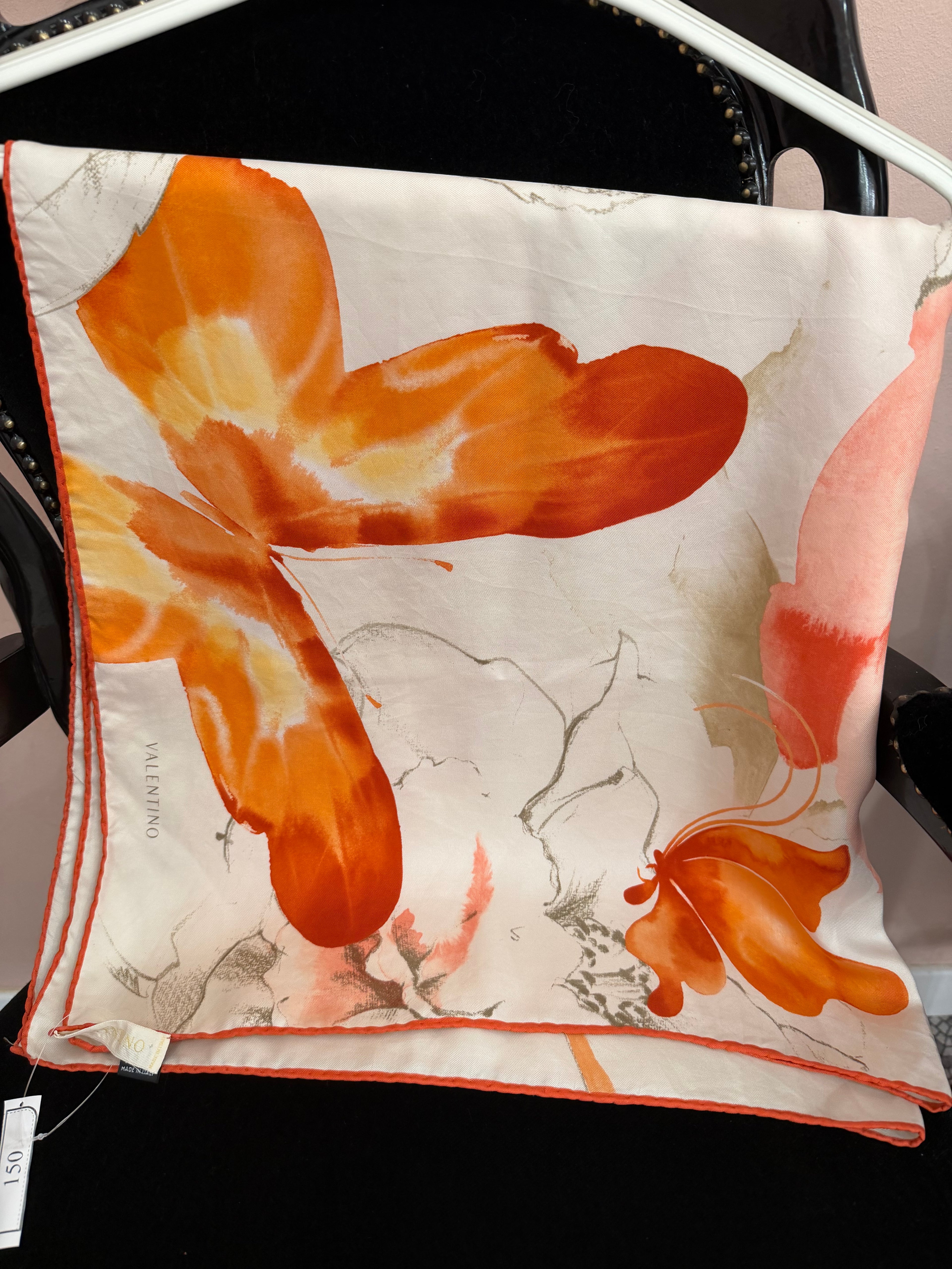 Foulard Valentino fiori arancioni