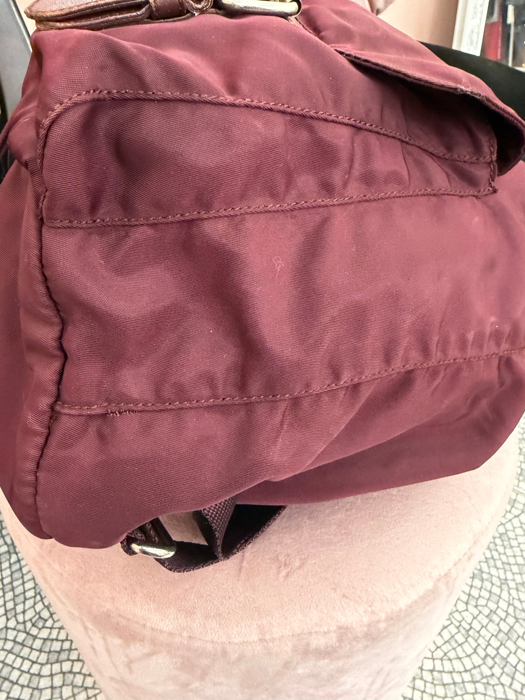 Zaino Prada nylon Borgogna