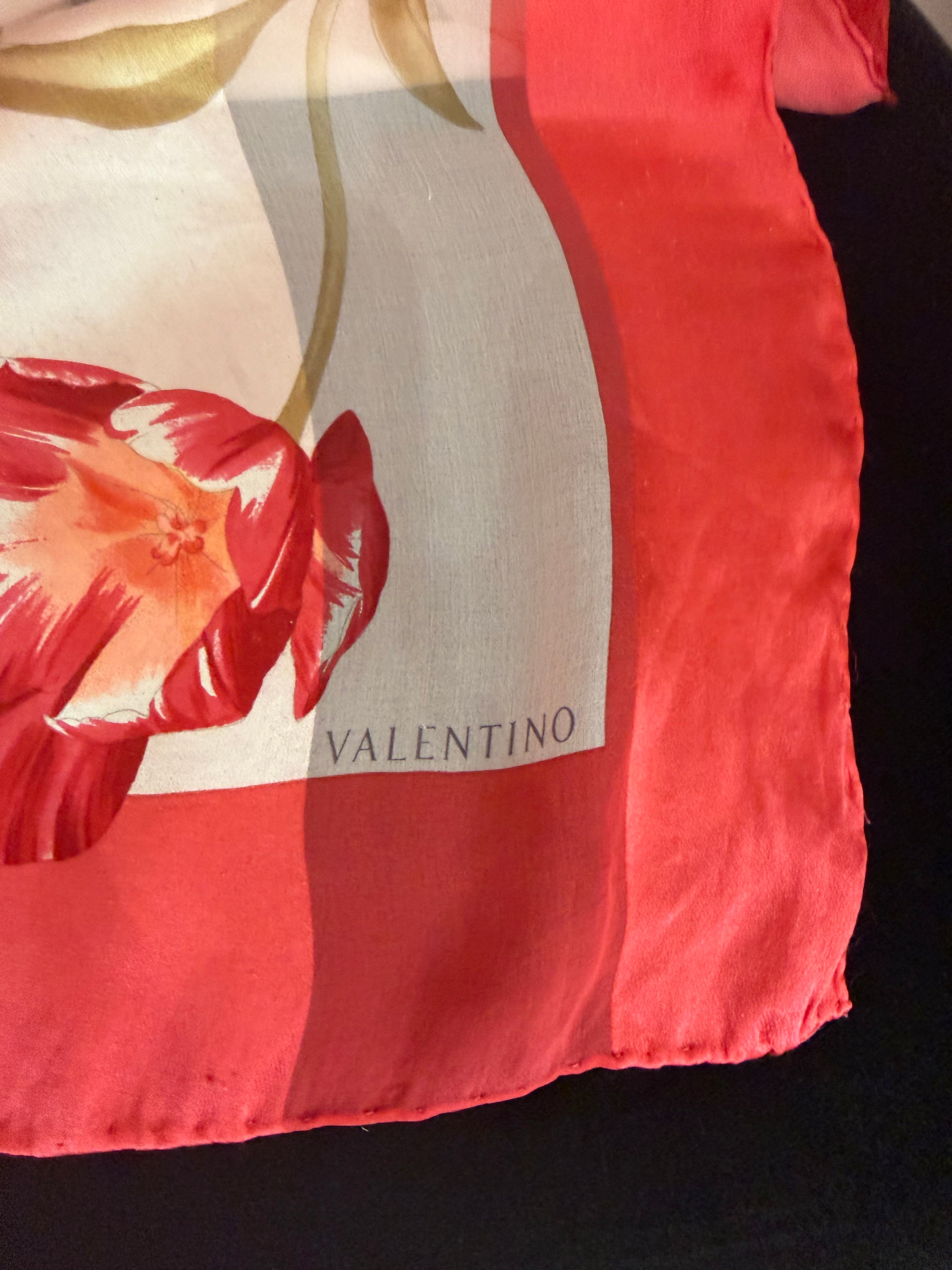 Foulard Valentino fiori rossi