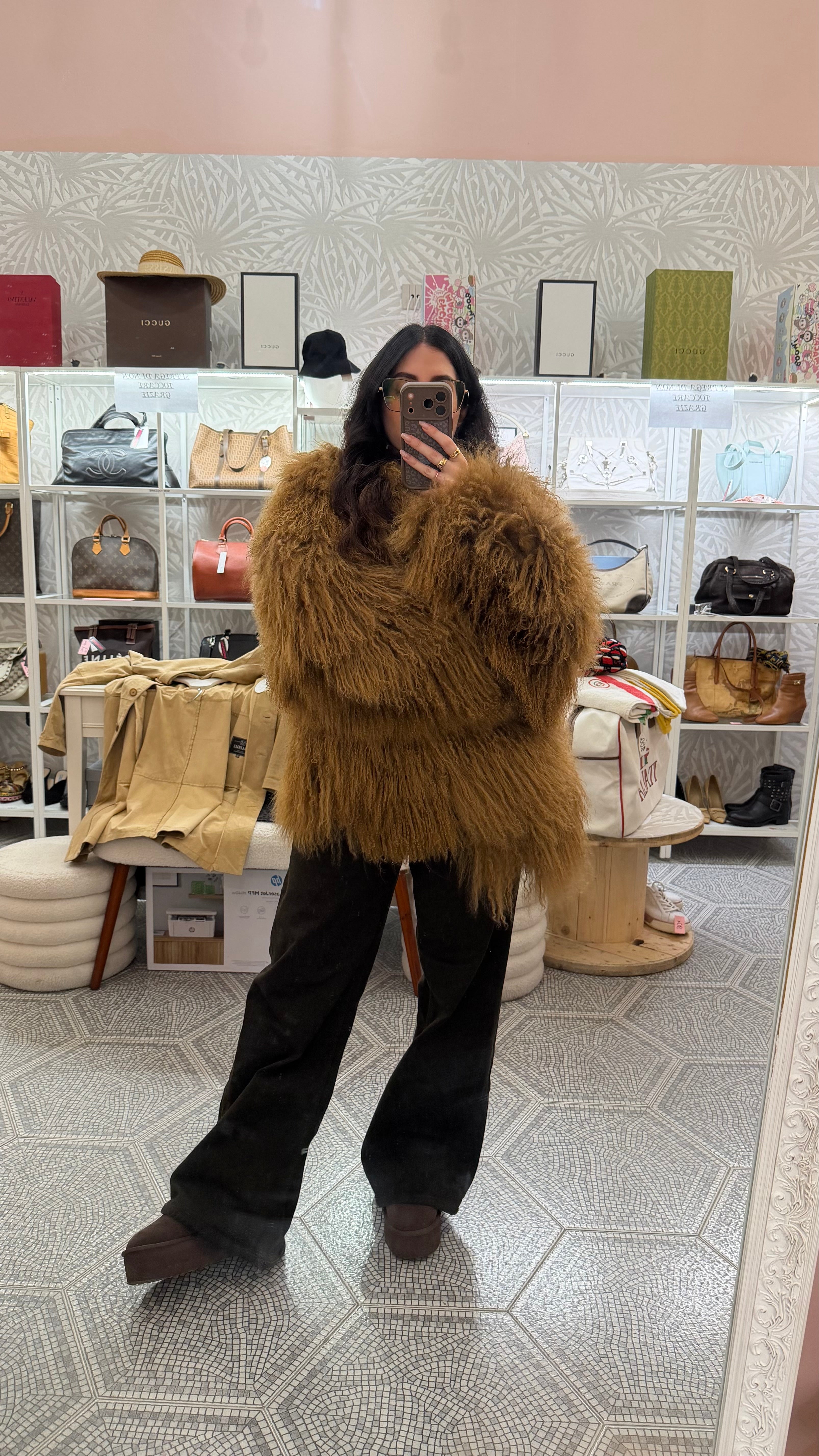 Pelliccia Mongolian real fur brown